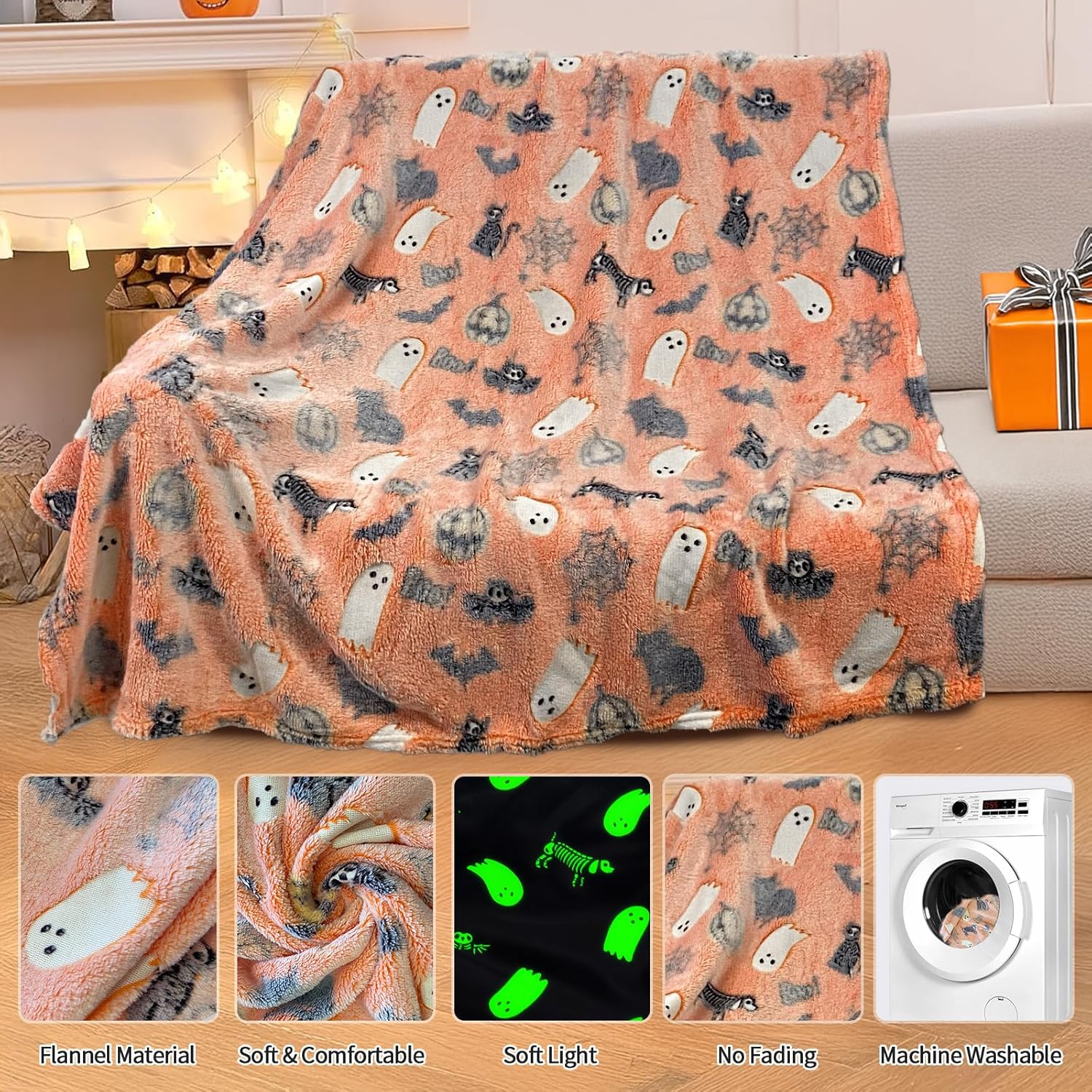 Cute Halloween Blanket for Kids and Adults 50x60