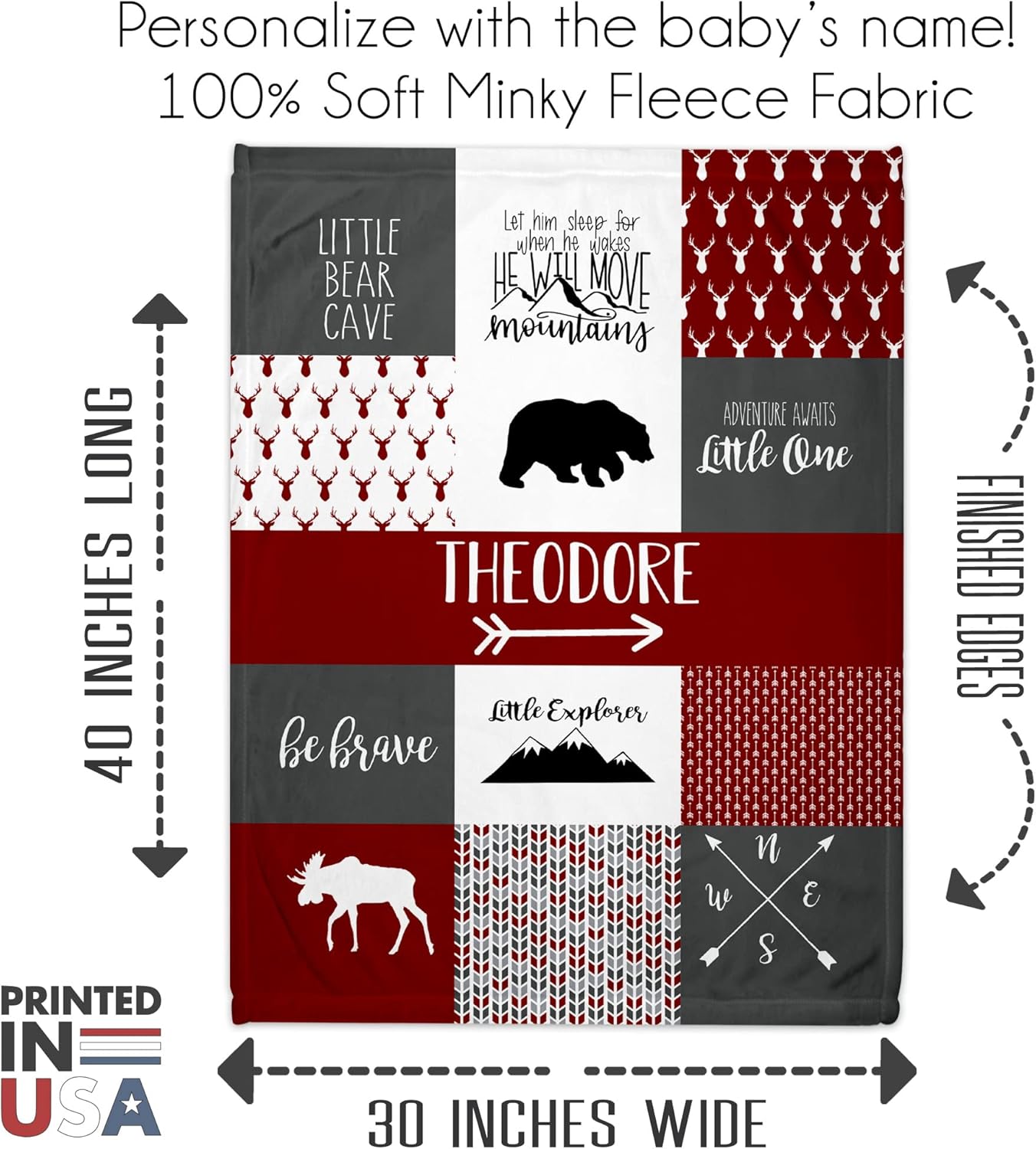 Personalized Woodland Baby Blanket for Boys