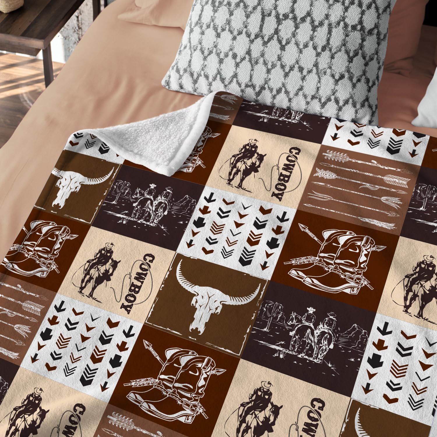 Western Baby Blanket for Nursery Room Decor