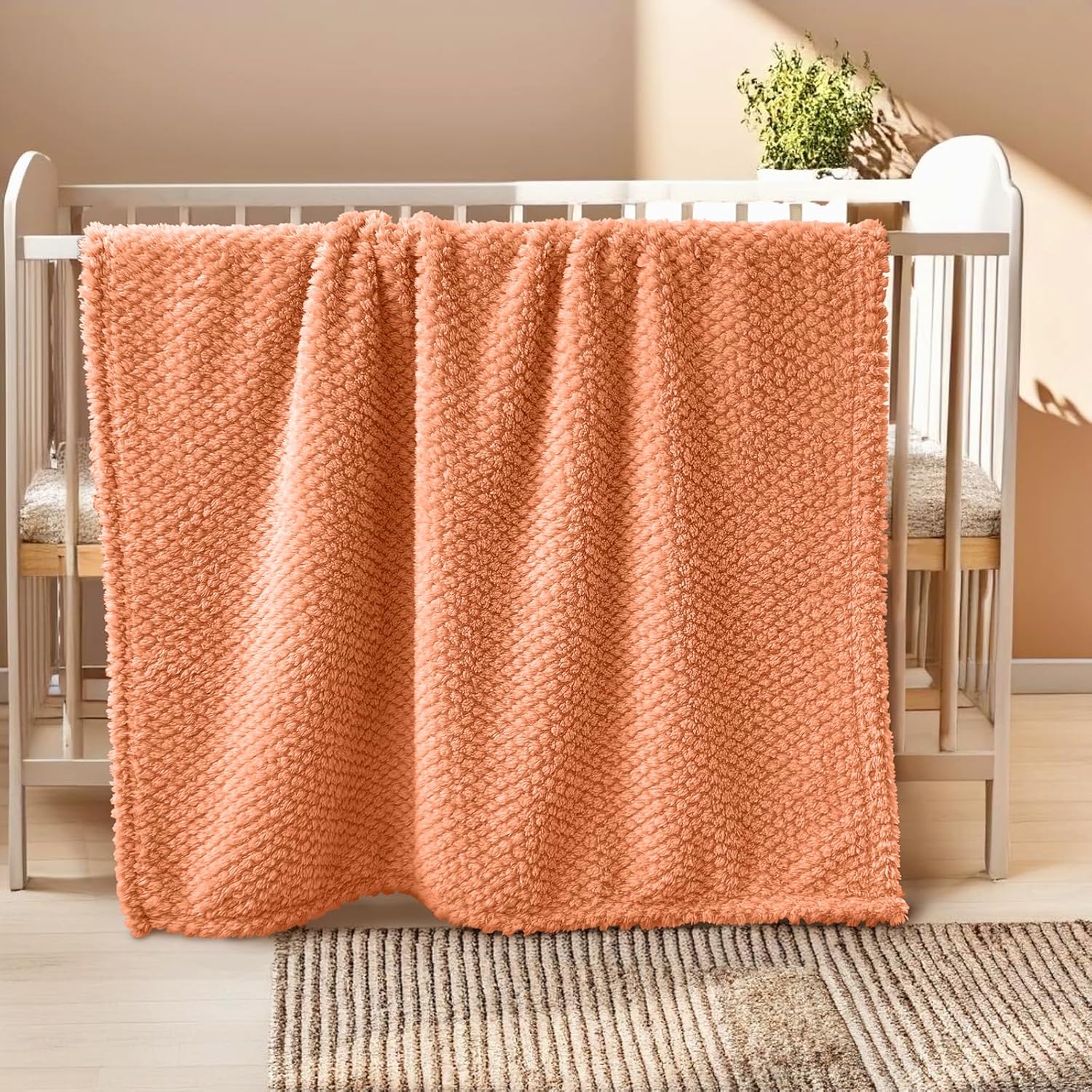 KENPERRY Ultra Soft Fleece Baby Blanket 30 X 40 Orange
