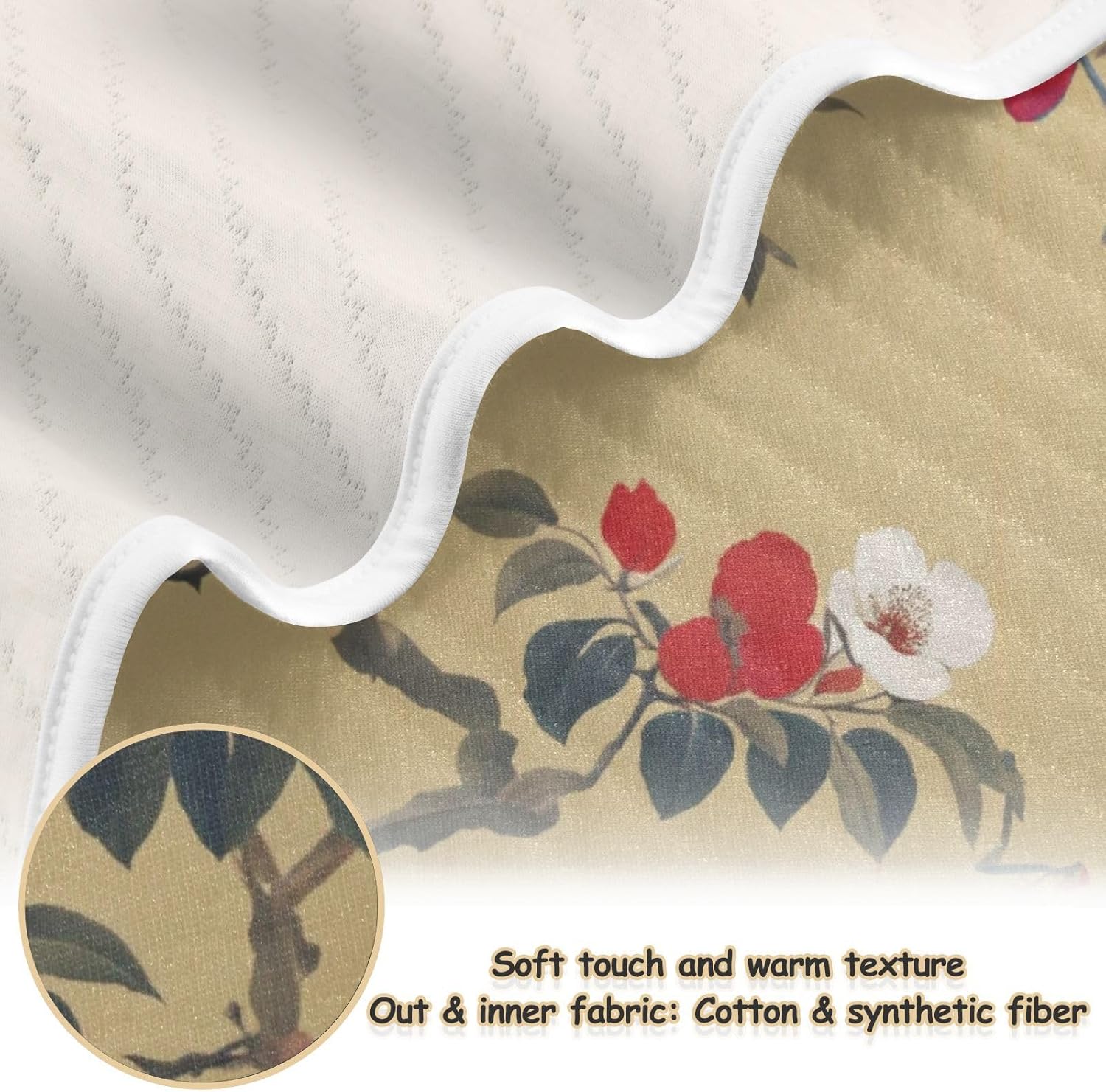 WELLDAY Baby Blanket - Japanese Tea Tree Floral 30x40 Inch 1