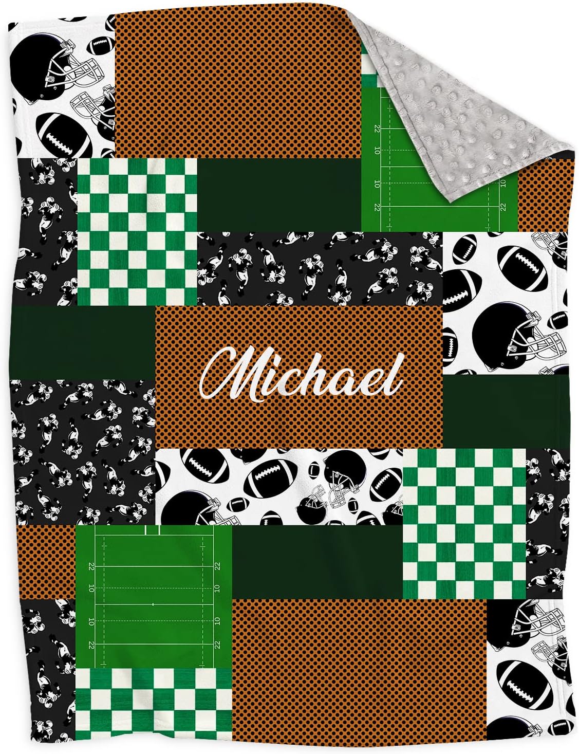 Munific Football Rugby Baby Blanket with Name