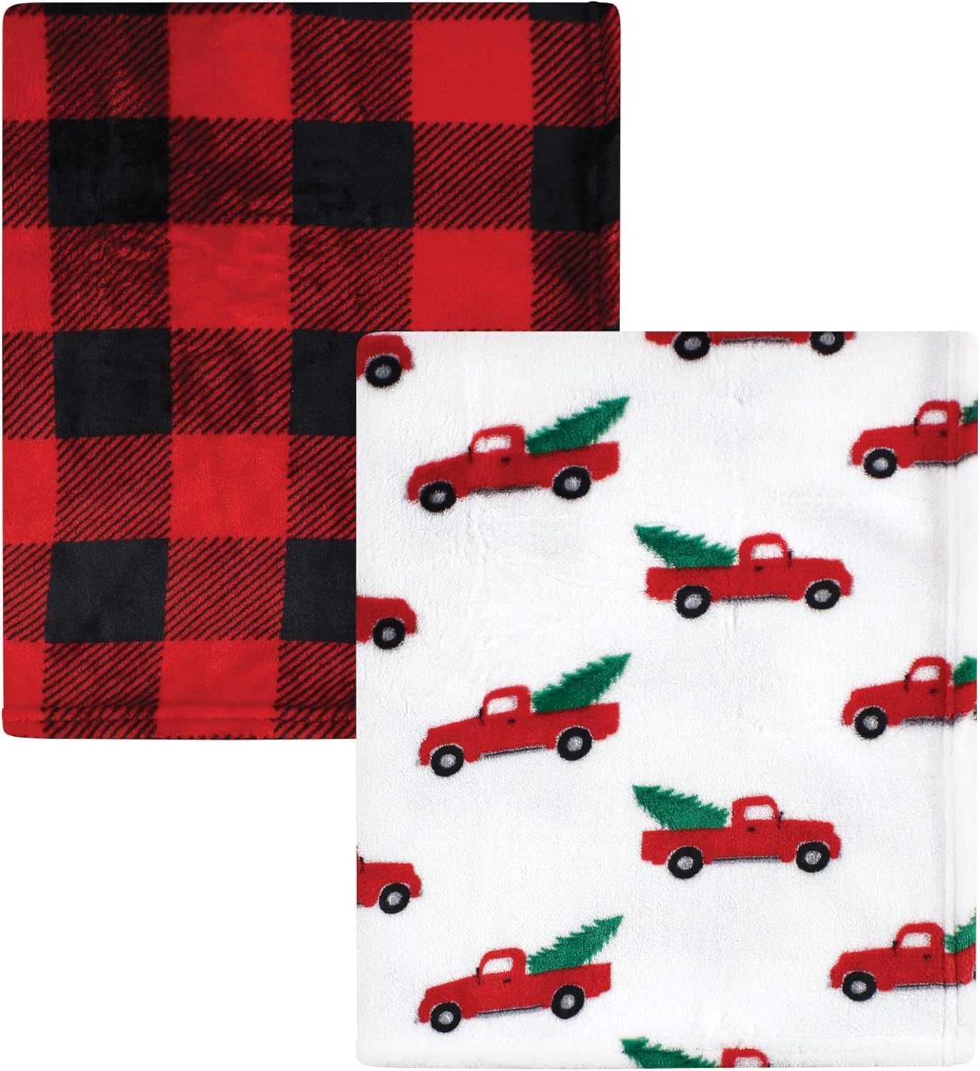 Hudson Baby Christmas Tree Truck Plush Blanket 30x36 Inches