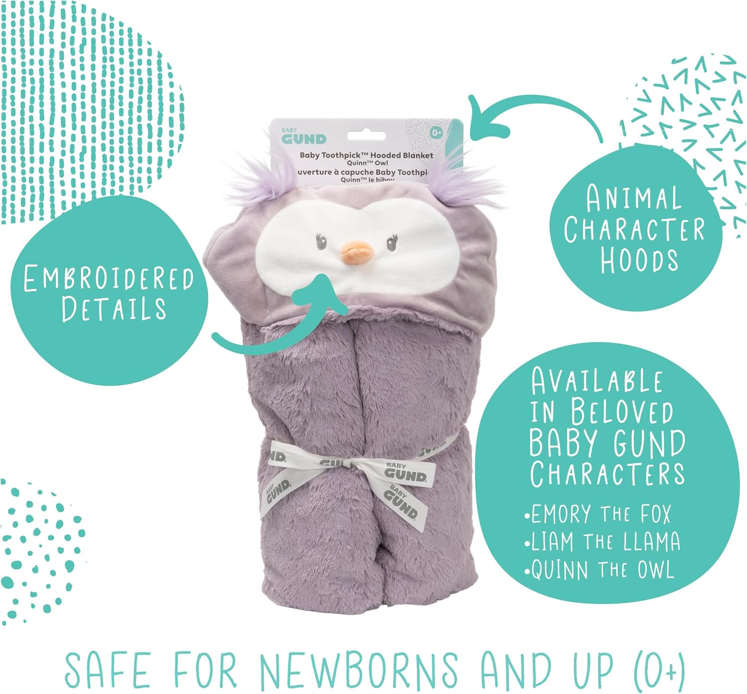 GUND Baby Lil Luvs Quinn Owl Hooded Blanket 1