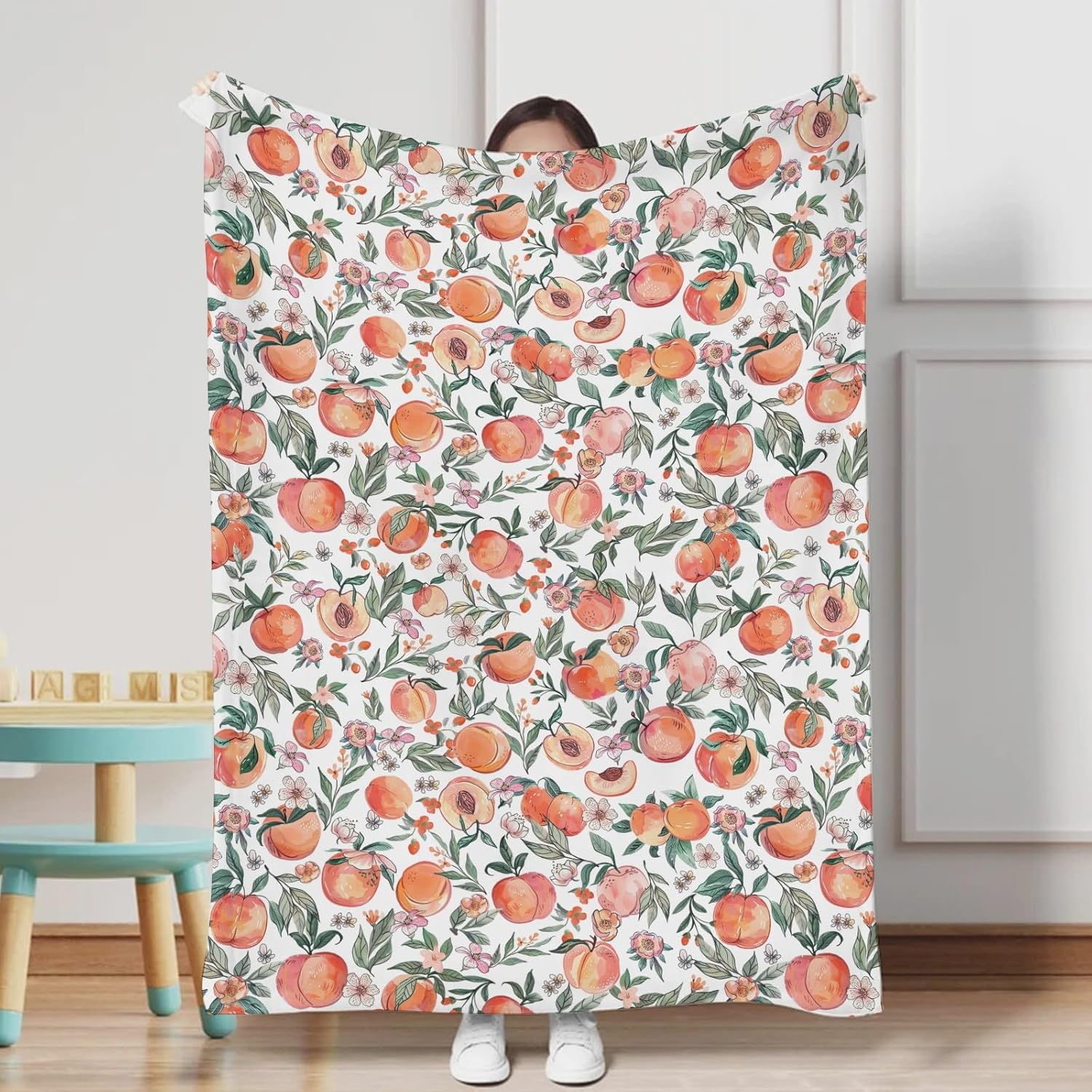 Hwmmbh Vintage Peach Flannel Baby Blanket 60x80