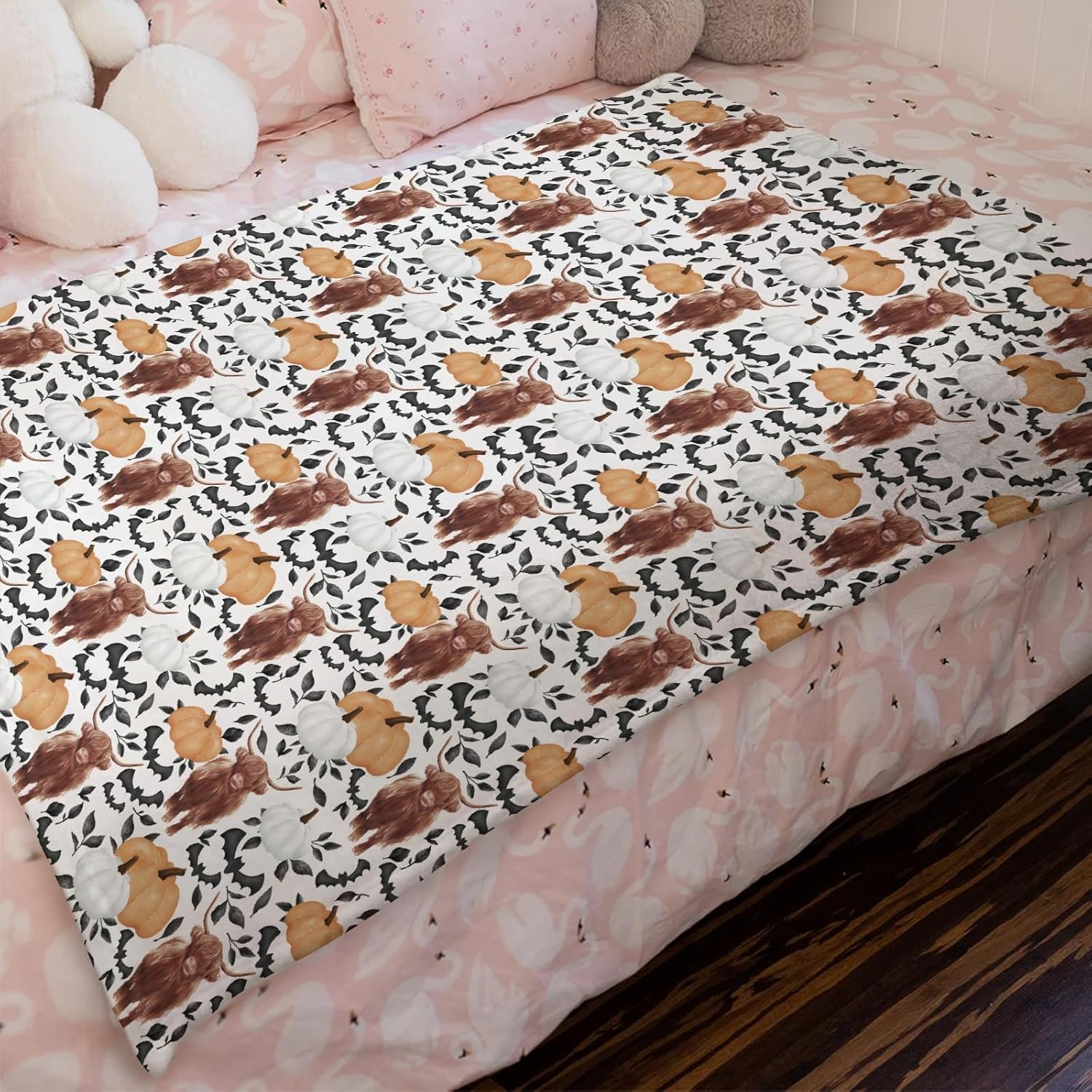 Highland Cows Flannel Baby Blanket for Boy Girl