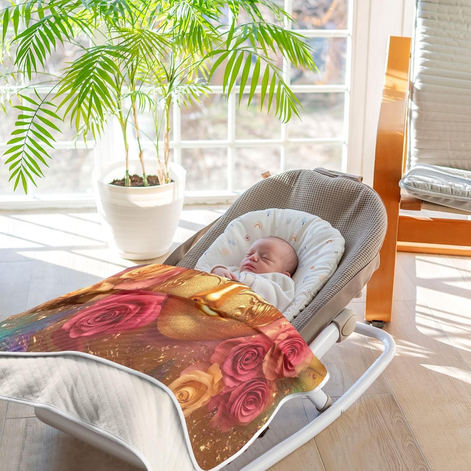 Burbuja Mardi Gras Golden Mask Baby Blanket 30x40