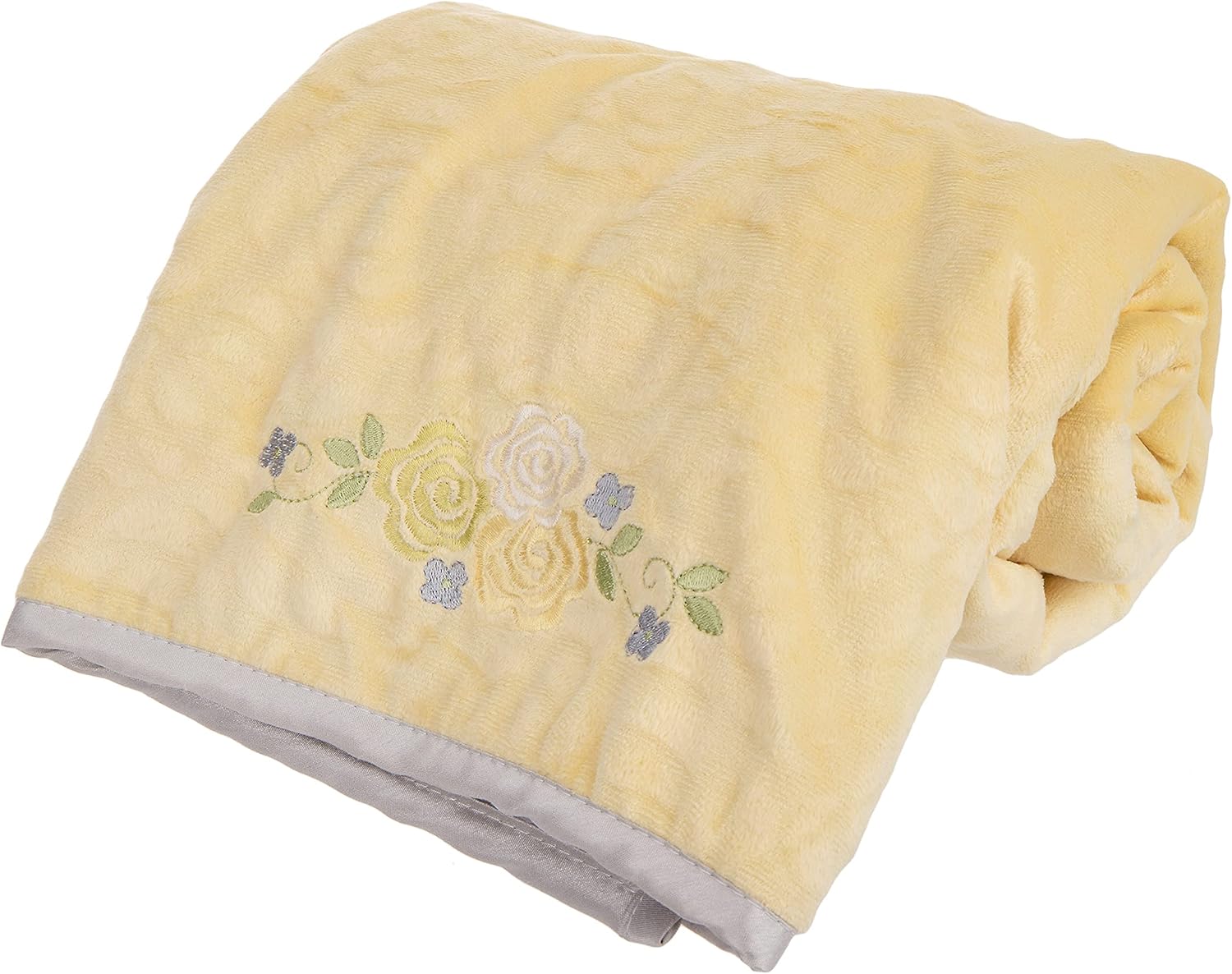 MSFANGHU Plush Baby Blanket - 30x40 Yellow Grey Floral