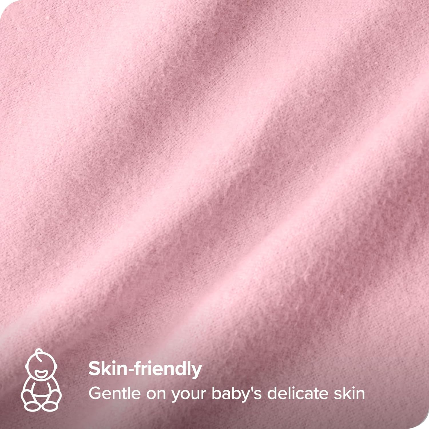 Bare Home 6-Pack Flannel Receiving Blankets 100 Cotton Hypoallergenic Light Pink