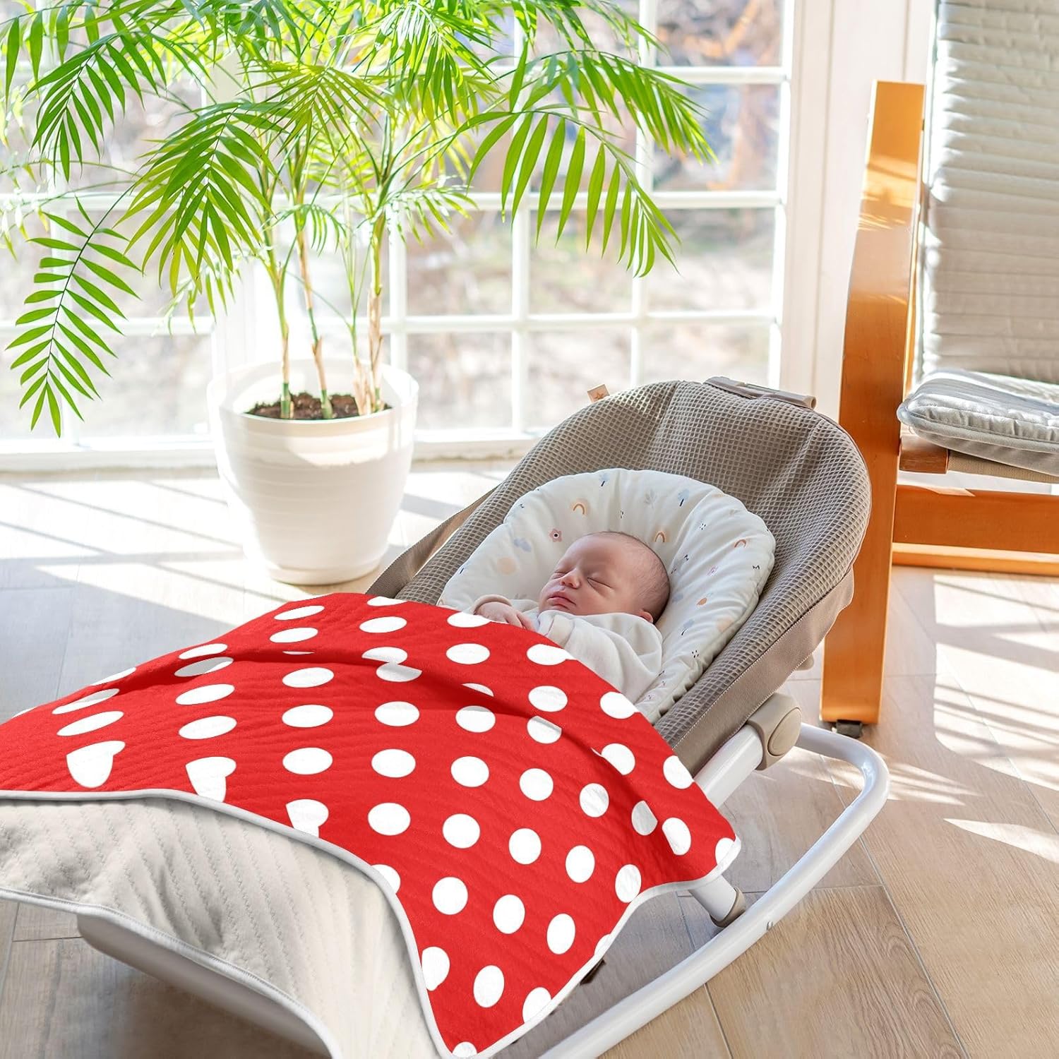 Emelivor Polka Dot Baby Blanket for Girls Boys