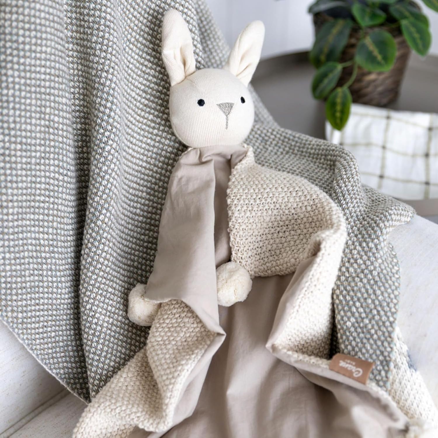 Crane Ollie Bunny Lovey Blanket - Organic Cotton Security Blanket