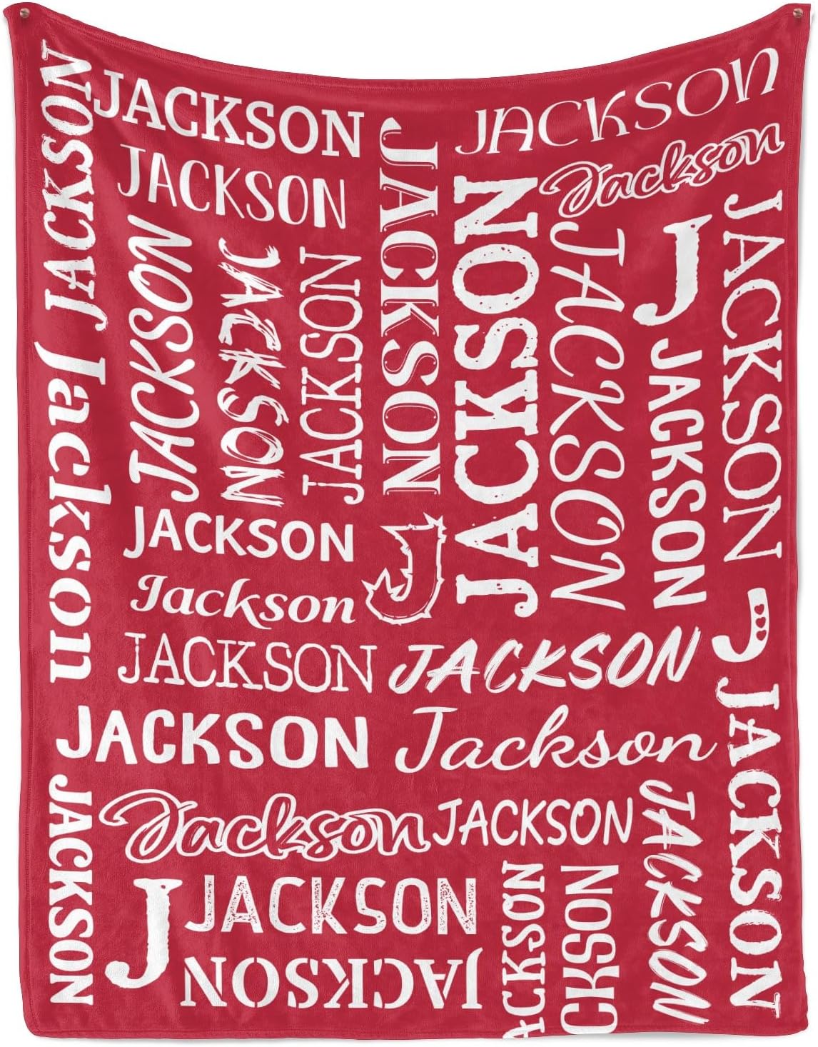Deven Name Text Red Personalized Baby Blanket - 30x40 Inches
