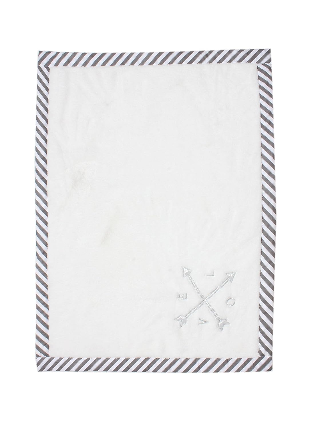 Bacati Love Arrows Plush Blanket Silver Grey