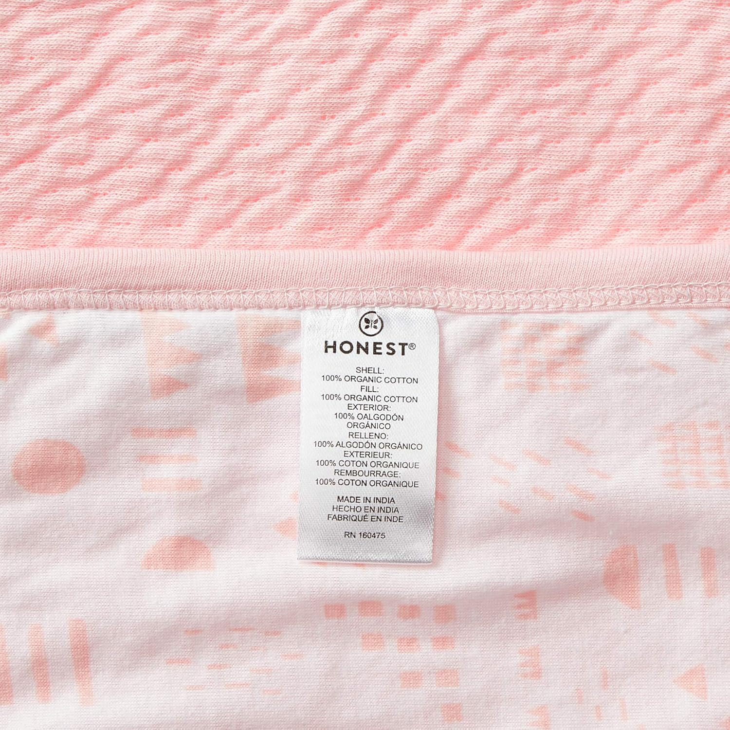 HonestBaby Organic Cotton Reversible Receiving Blanket One Size