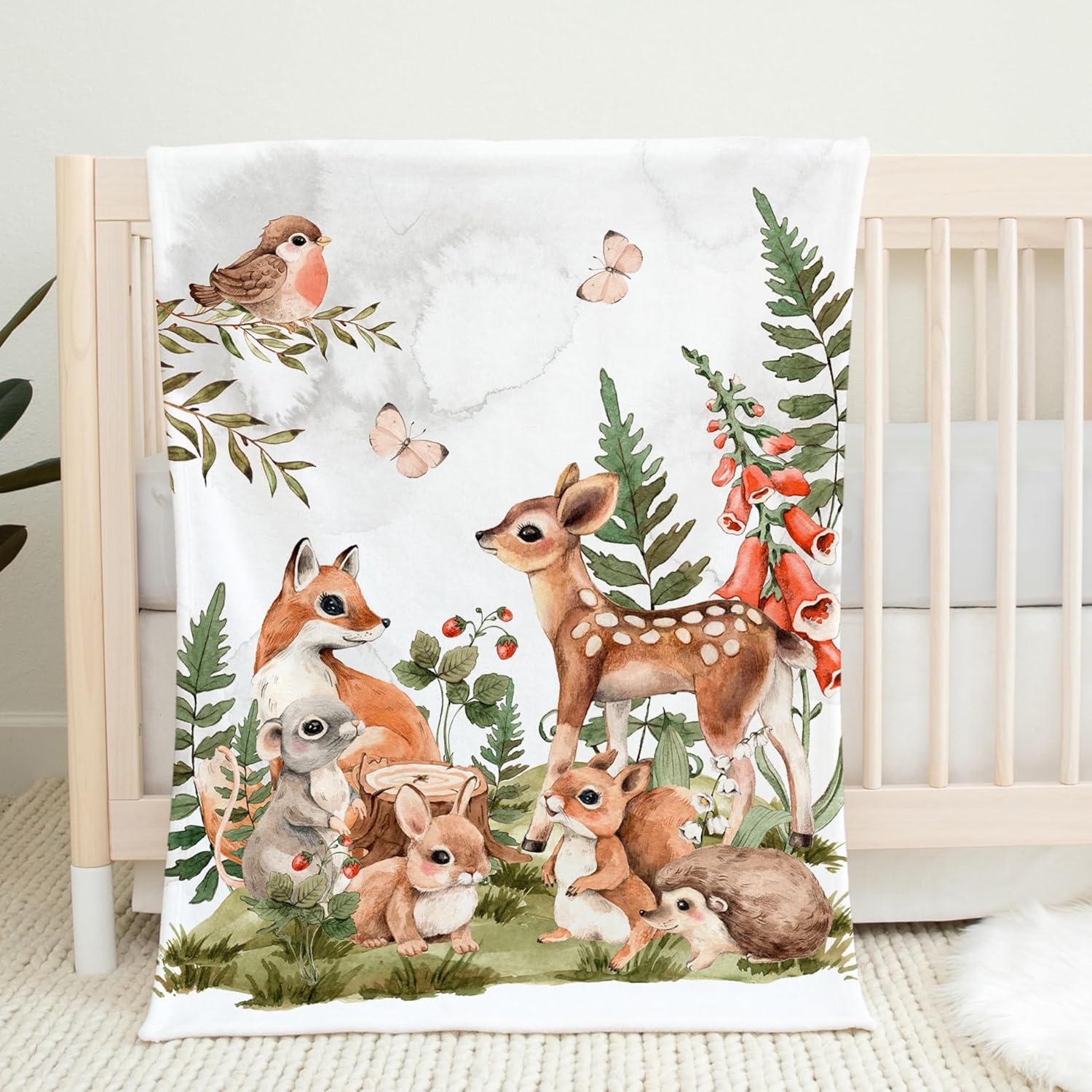 Unique Woodland Ultra Soft Fleece Baby Blanket 30x40in 1