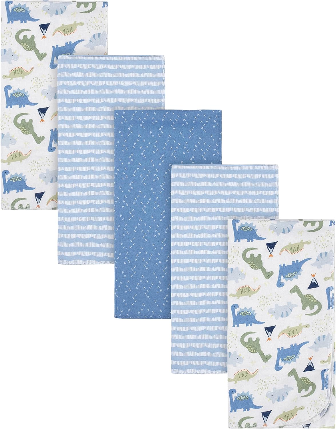 Gerber Boys Flannel Swaddle Blankets 5 Count