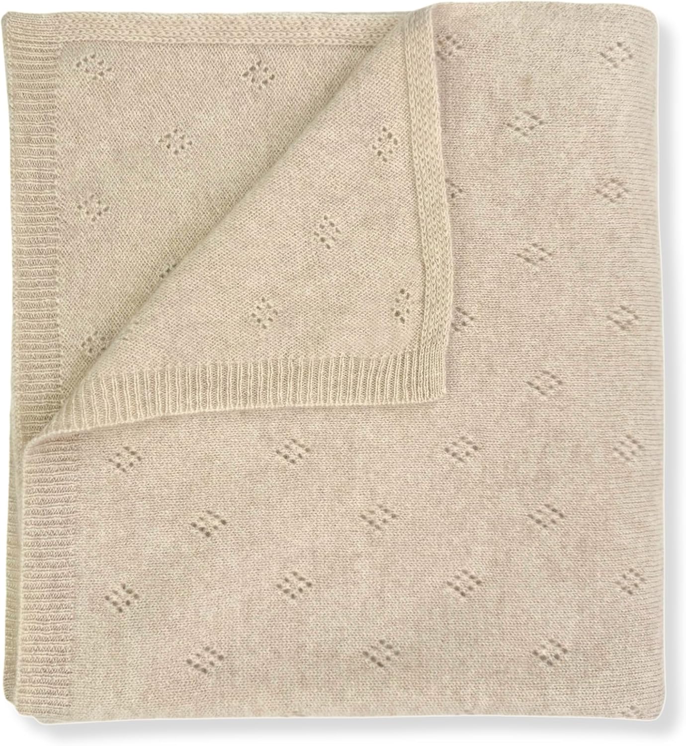 JetBo BABY Cashmere Blanket Pointelle Brown Sugar 32x40 1