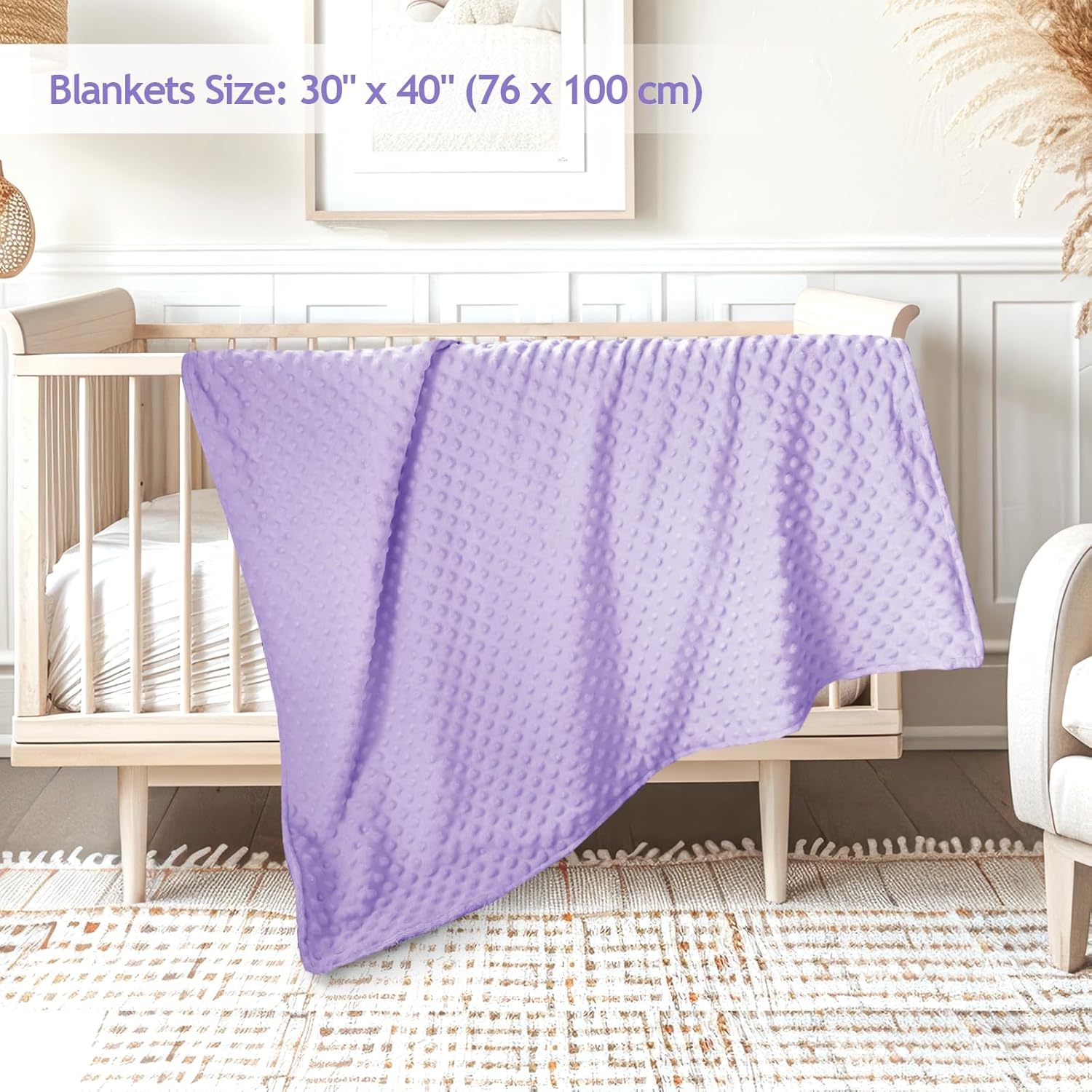 Man Fai Sky Baby Blanket for Girls 30x40 Inch Purple