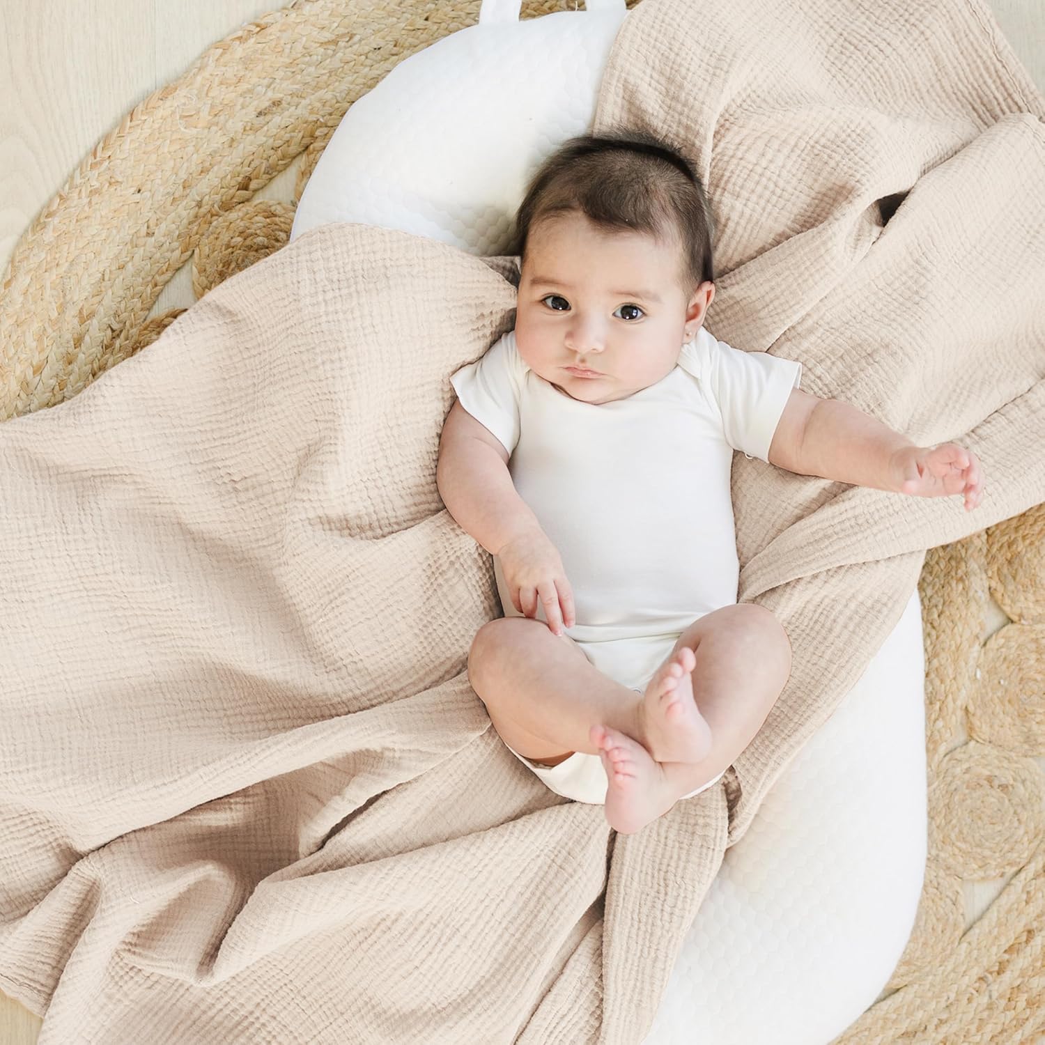 Konssy Muslin Swaddle Blanket 2 Pack for Newborn