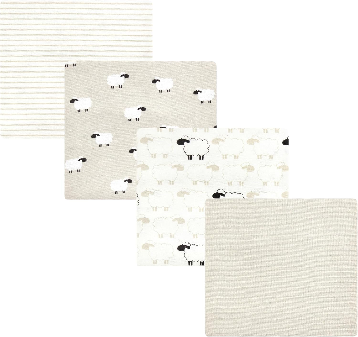 Luvable Friends Hudson Baby Flannel Receiving Blankets 4pk 3