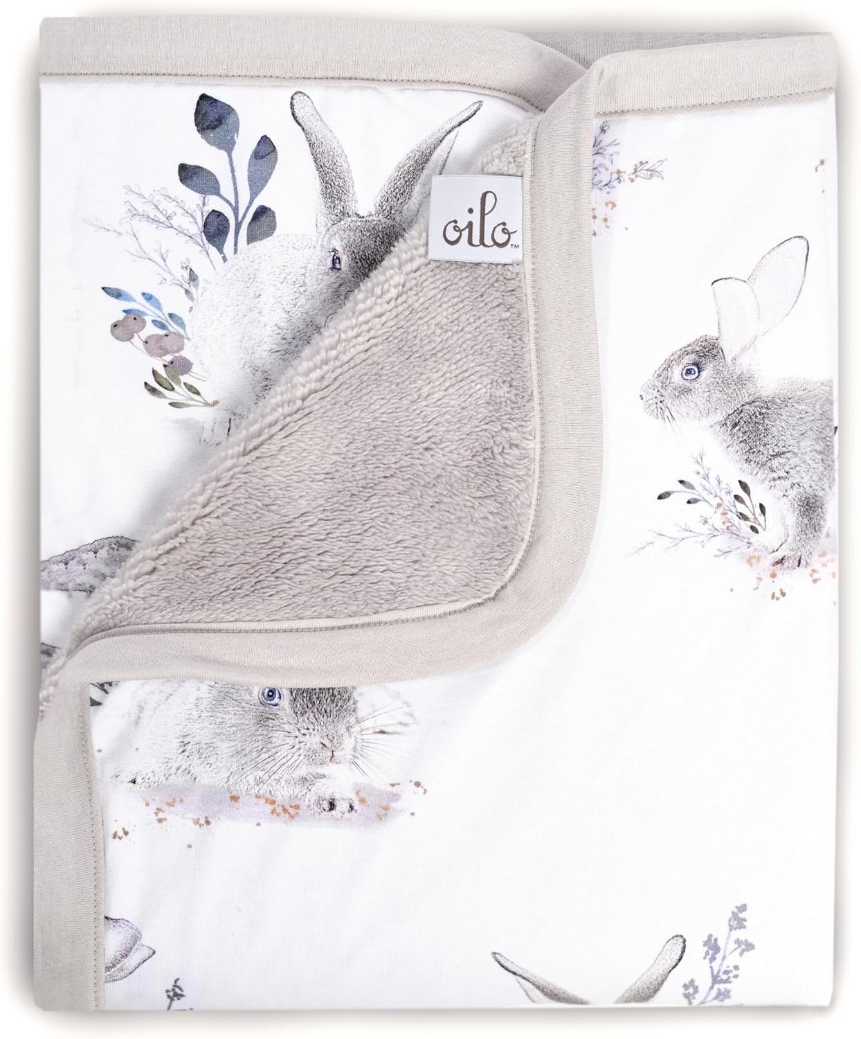 Oilo Cottontail Bunny Baby Blanket 30x40 Turkish Cotton Plush Chenille