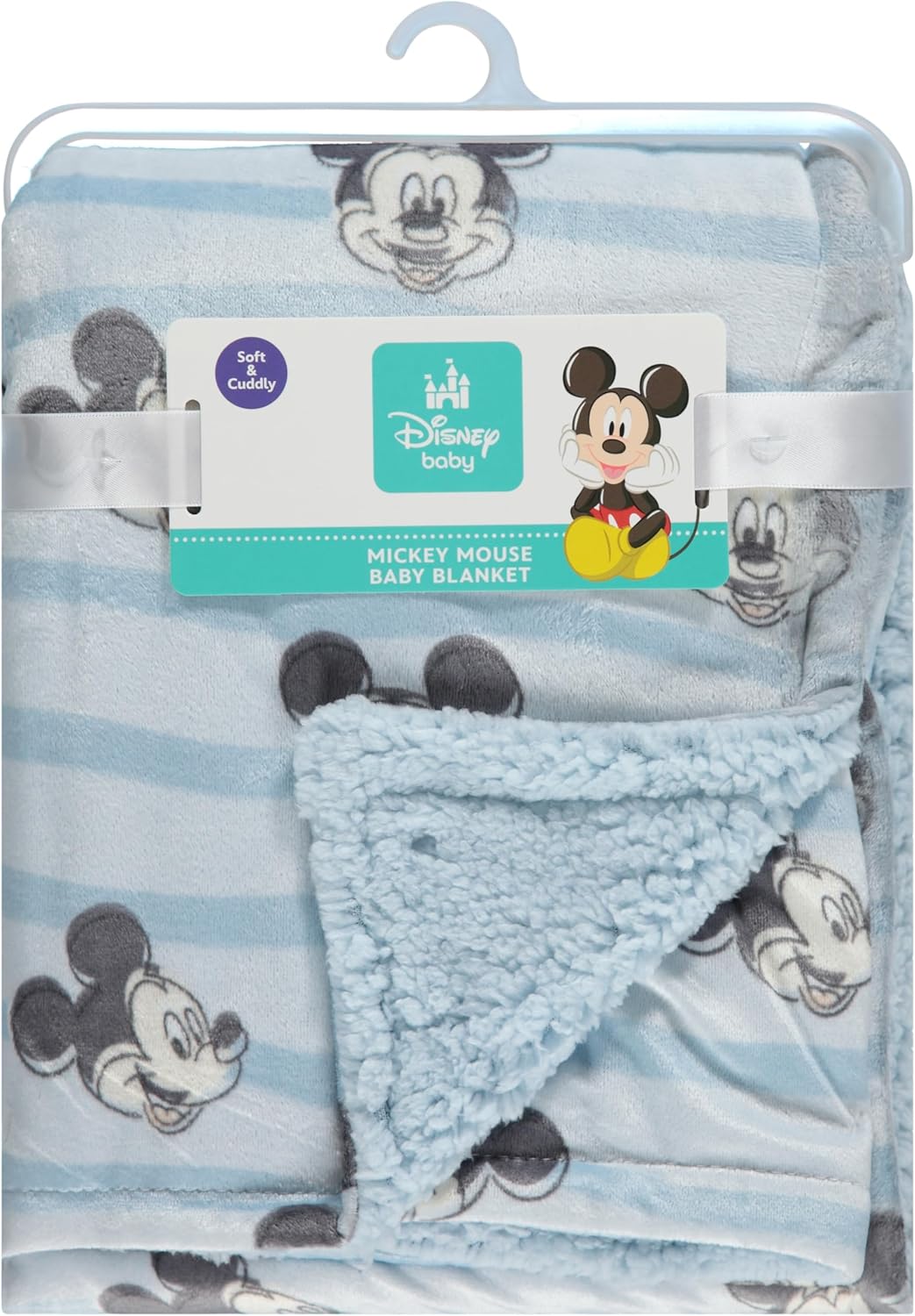 Disney Character Fuzzy Double Sided Baby Blanket with Mink and Sherpa