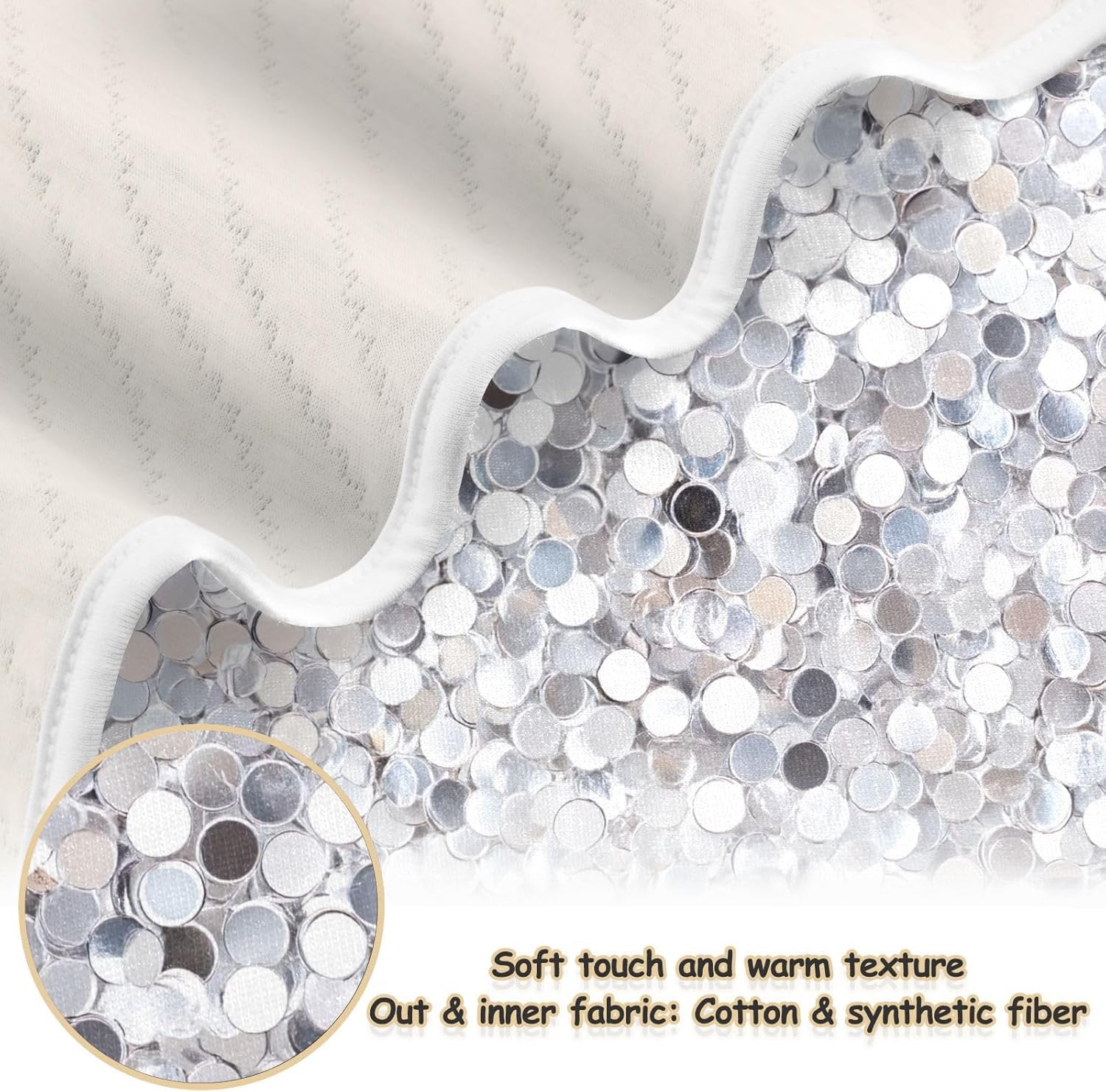 Wassud White Sequins Baby Blanket 30x40 in