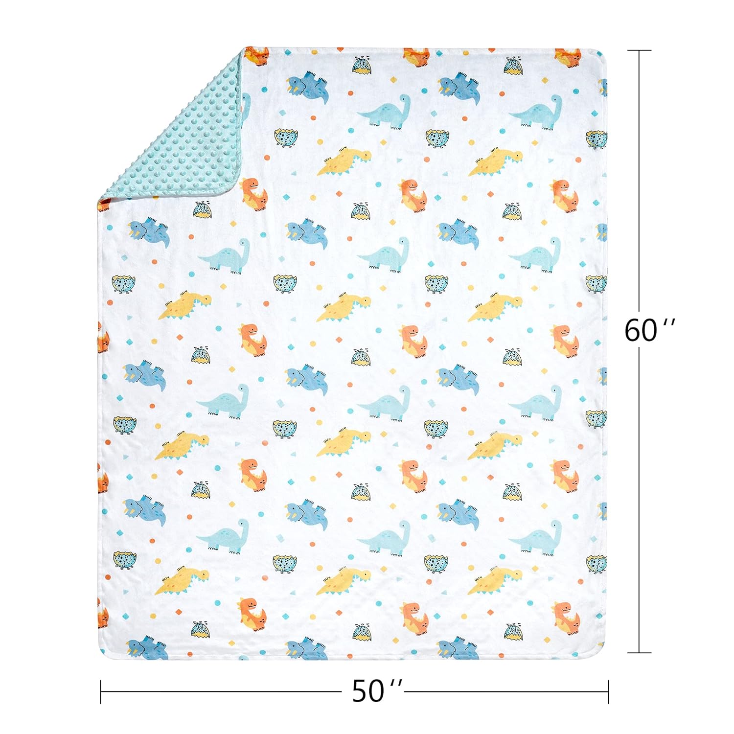 DaysU Silky Micro Minky Plush Baby Blanket with Dinosaur Print