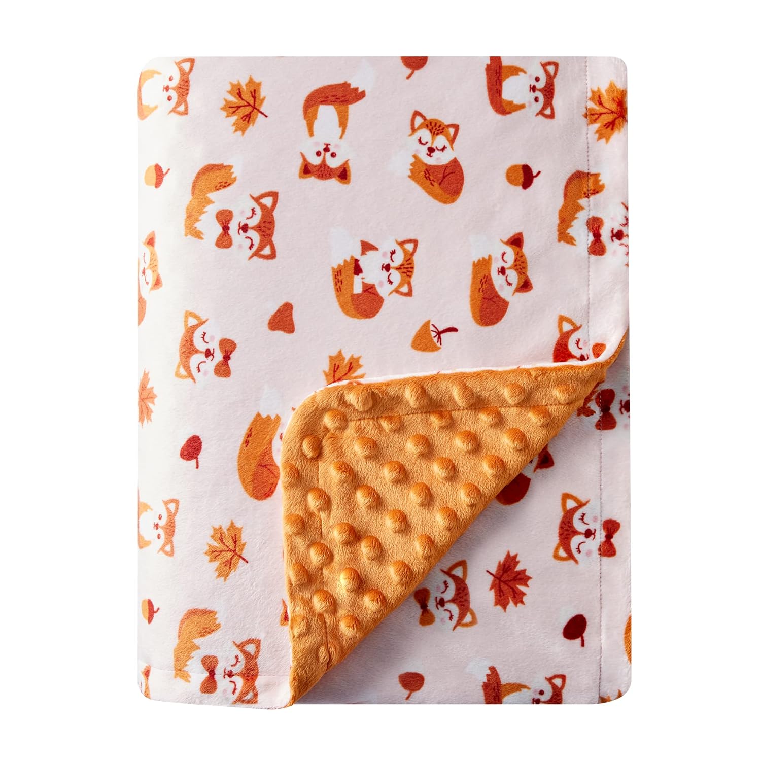DaysU Silky Micro Plush Baby Blanket with Fox Print 1