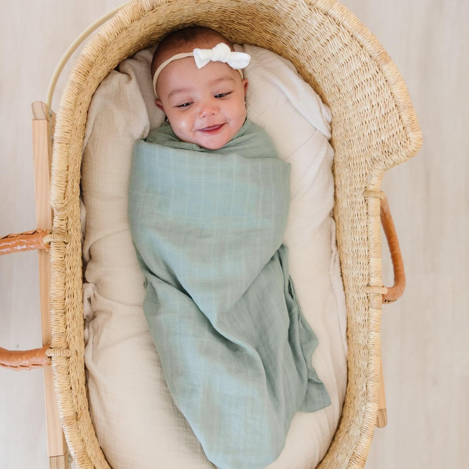 Organic Baby Muslin Swaddle Blankets 2 Pack - Soft Breathable Boho Style
