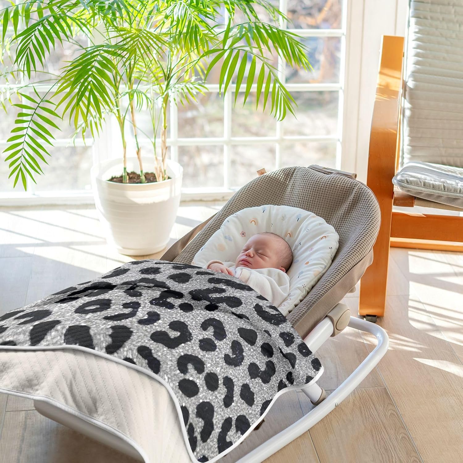Soft Leopard Print Cotton Blanket 30x40in for Baby