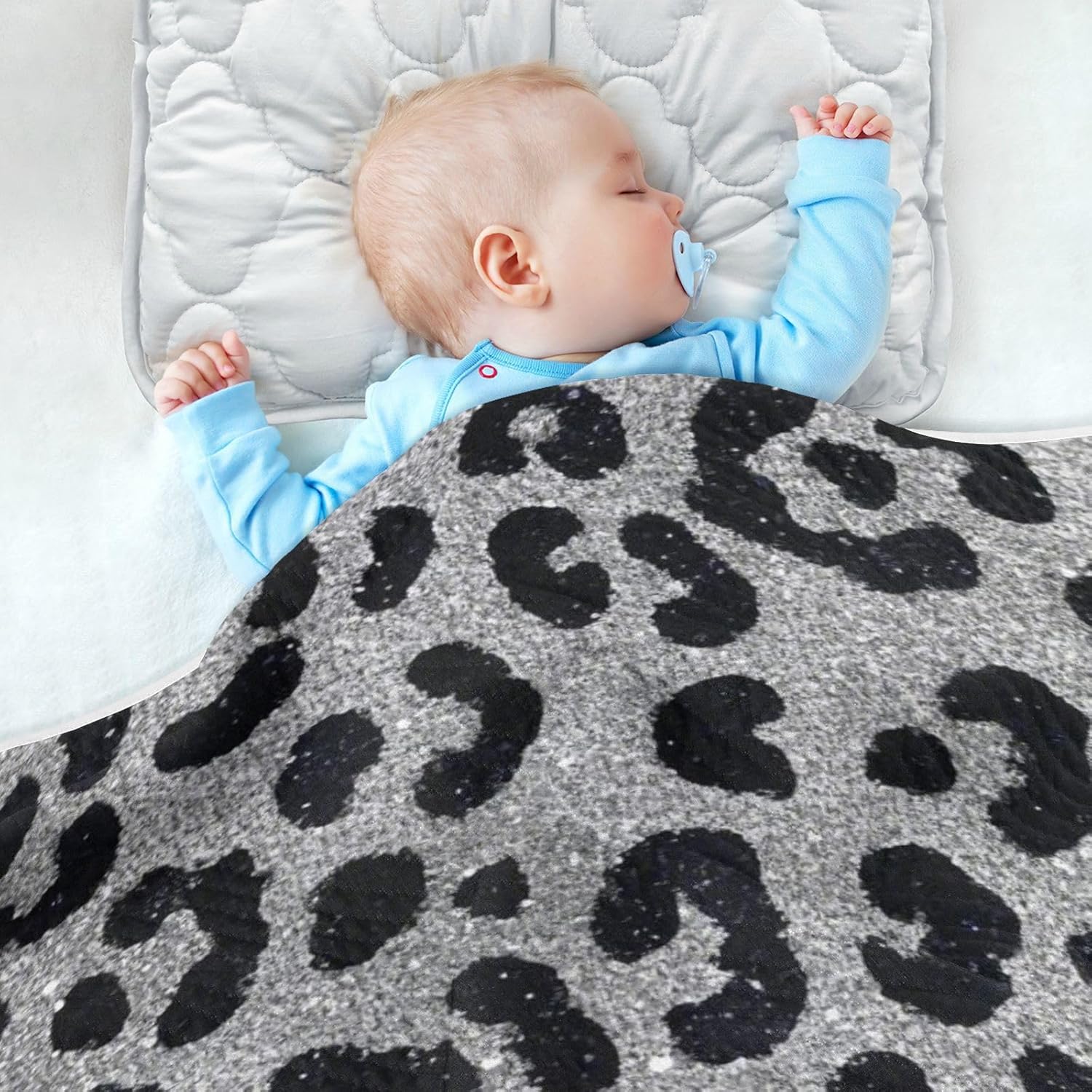 Soft Leopard Print Cotton Blanket 30x40in for Baby
