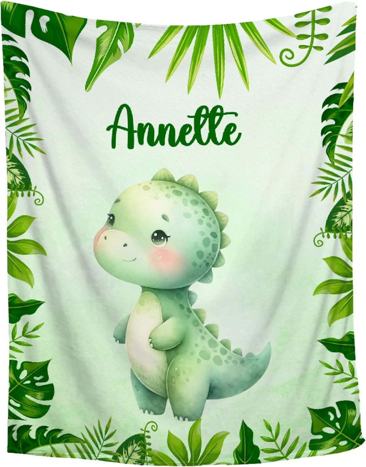Aniruddha Custom Dinosaur Baby Name Blanket