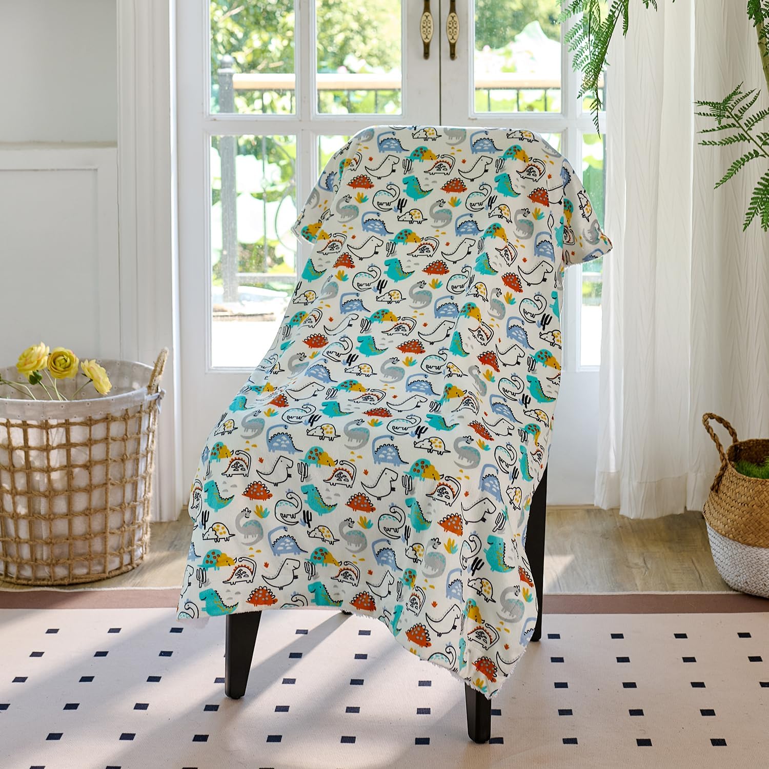 30x40in Baby Blanket with Dinosaur Design