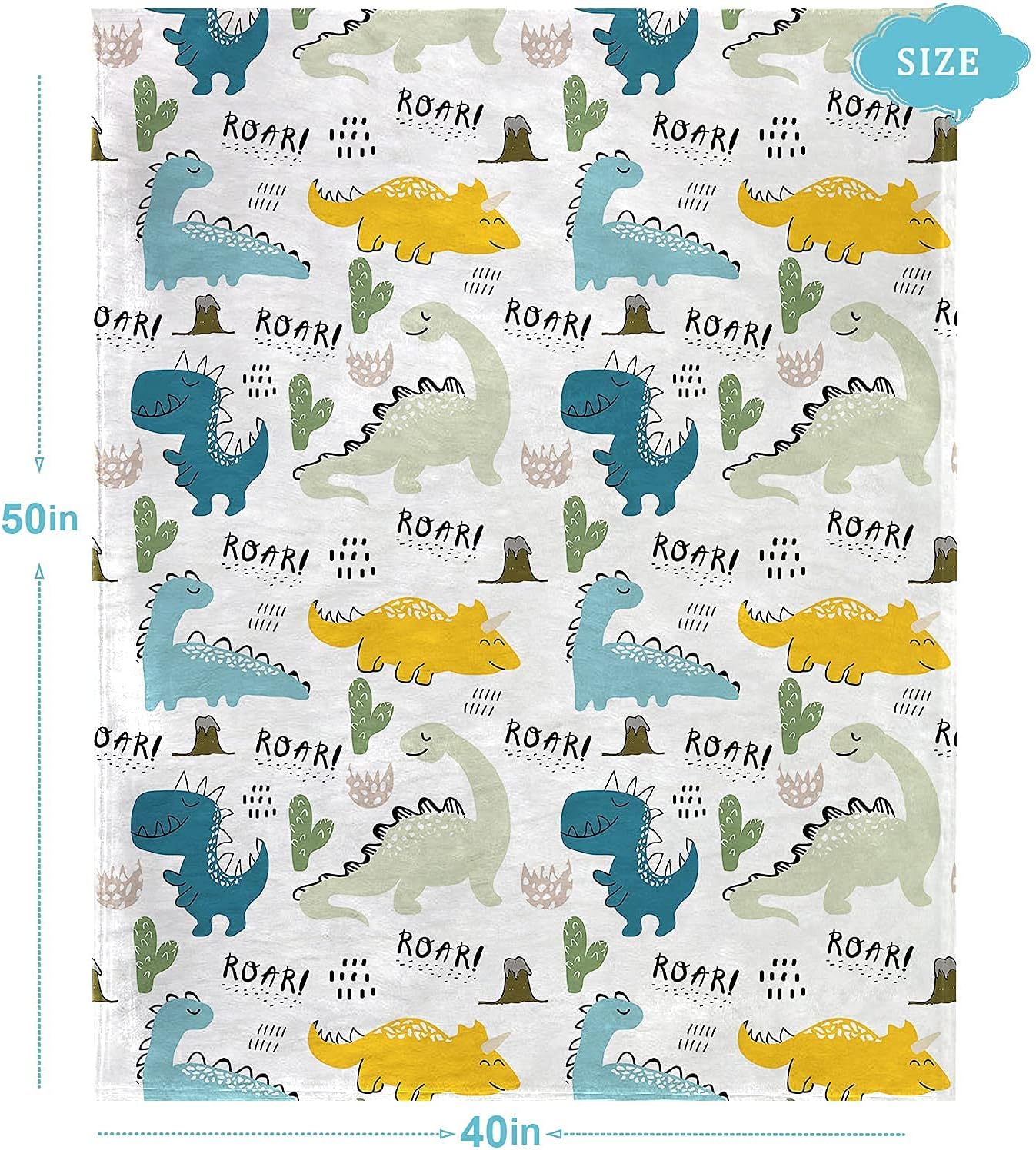 Dinosaur Kids Blanket 300 GSM Fleece 50x40 Inch