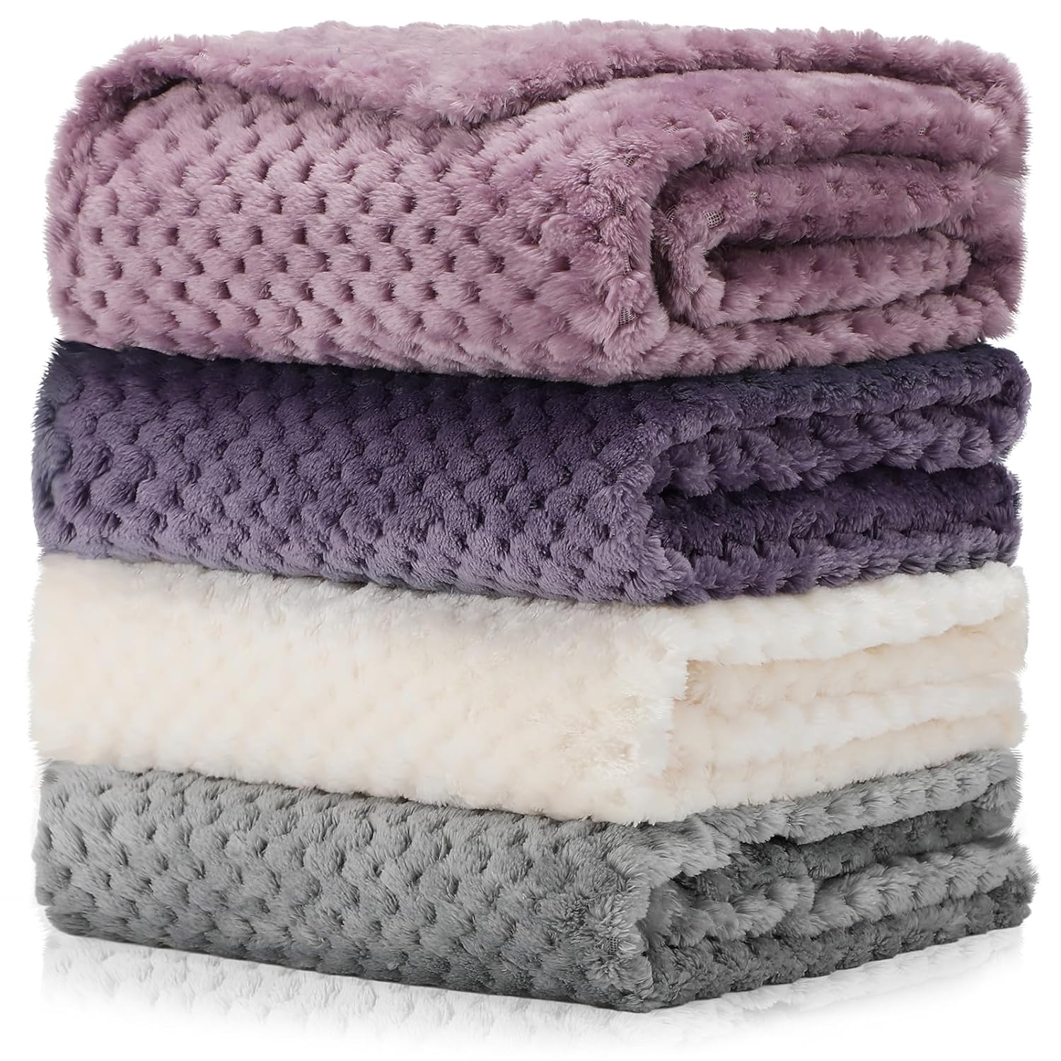 Frienda 4 Pcs Fluffy Baby Blanket Set