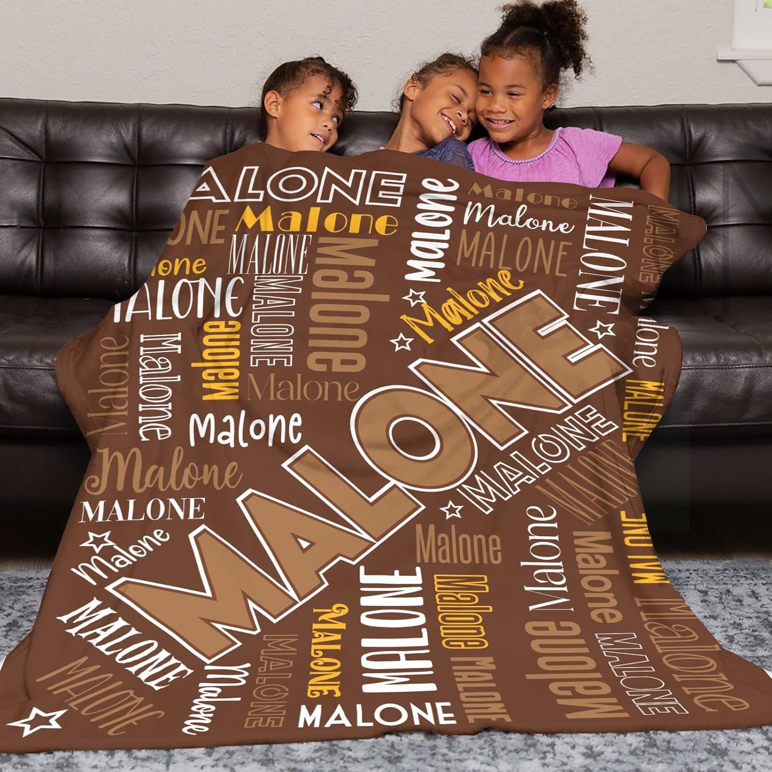 OAHEDIAM Personalized Baby Blanket Brown 30x40 Inches