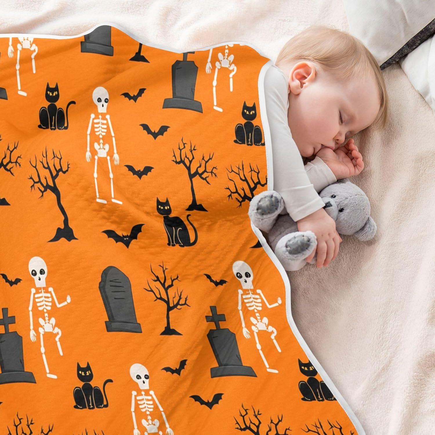 Burbuja Halloween Skeleton Baby Blanket for Boys Girls