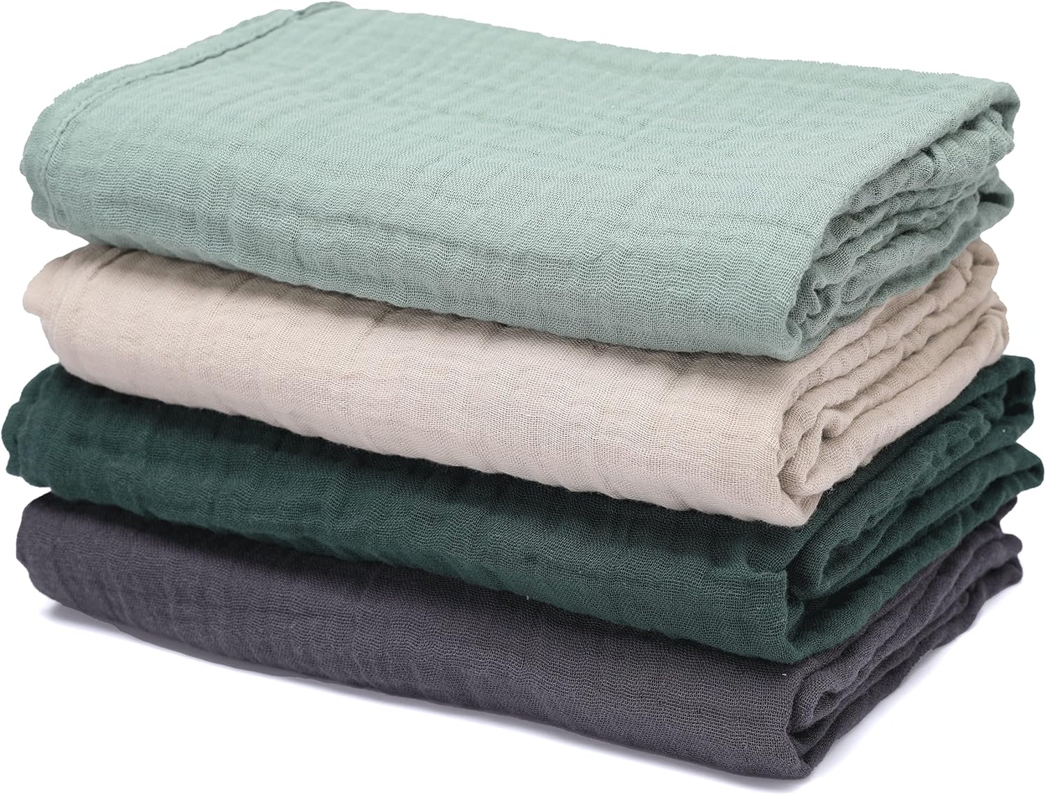 CottCare 4-Pack Breathable Muslin Swaddle Blankets for Baby