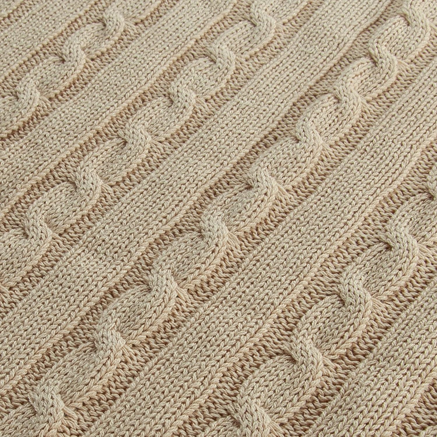 NTBAY 100 Pure Cotton Cable Knit Baby Blanket 30x40 Inches