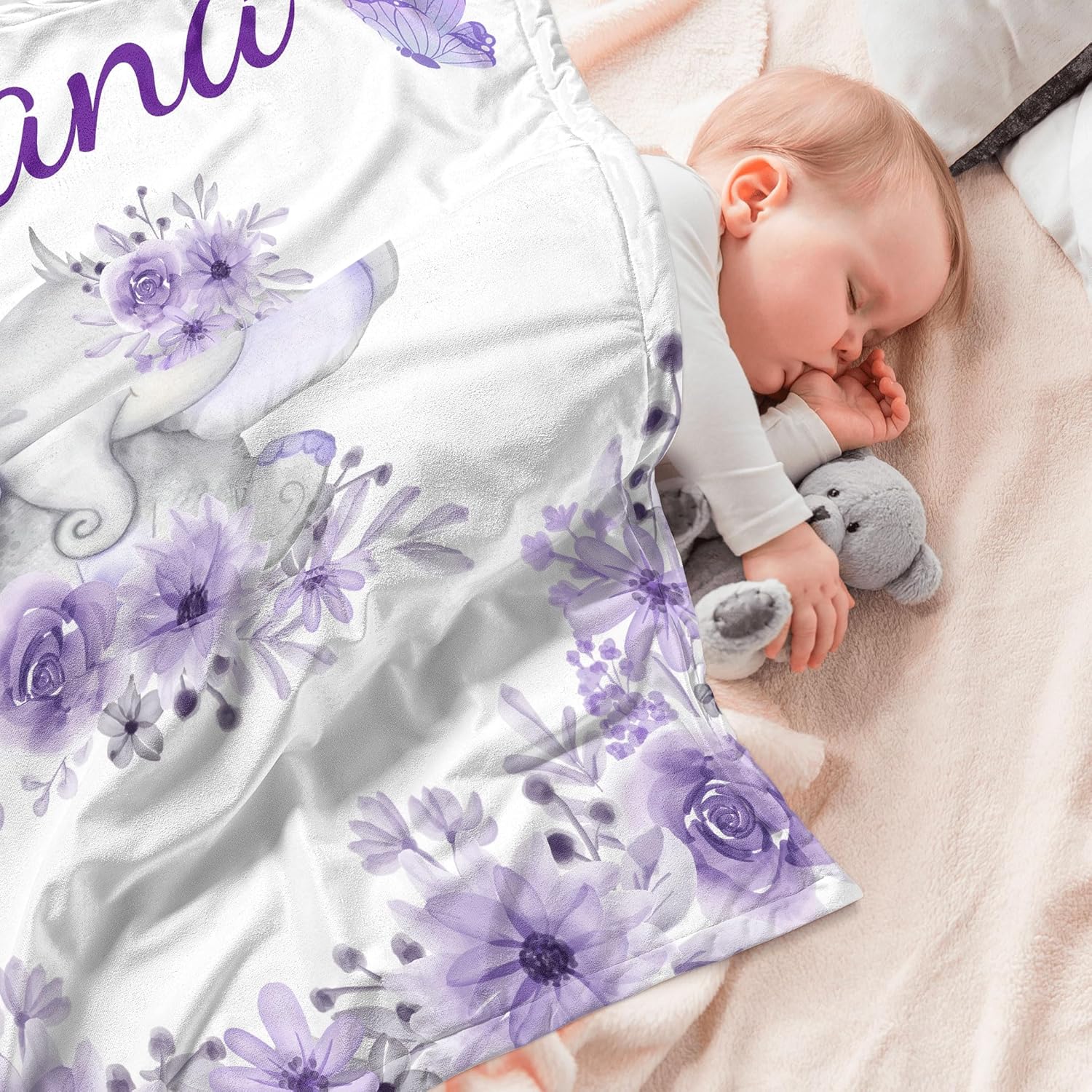 Personalized Baby Blanket with Name for Girls