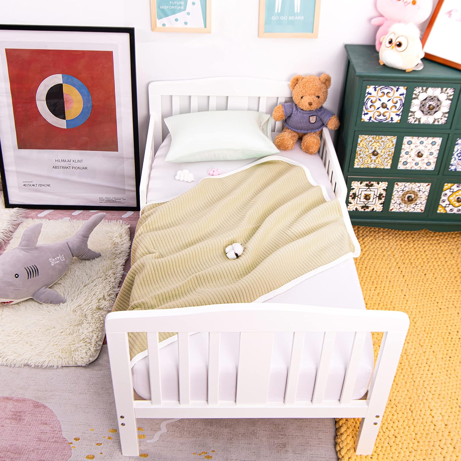 NTBAY Jersey Cotton Quilted Toddler Blanket - Camel Stripe 30x40 Inches