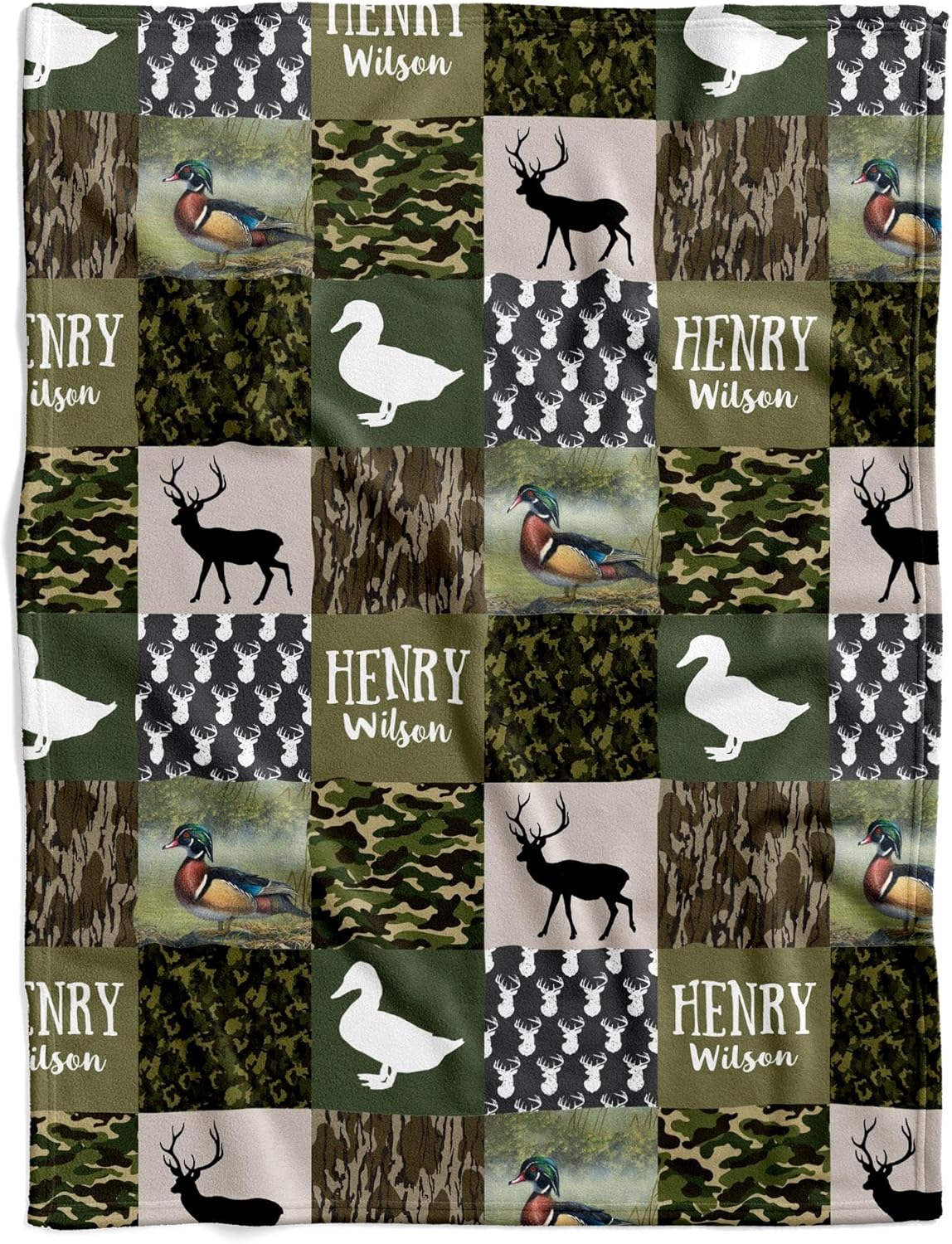 Personalized Camouflage Baby Blanket with Name