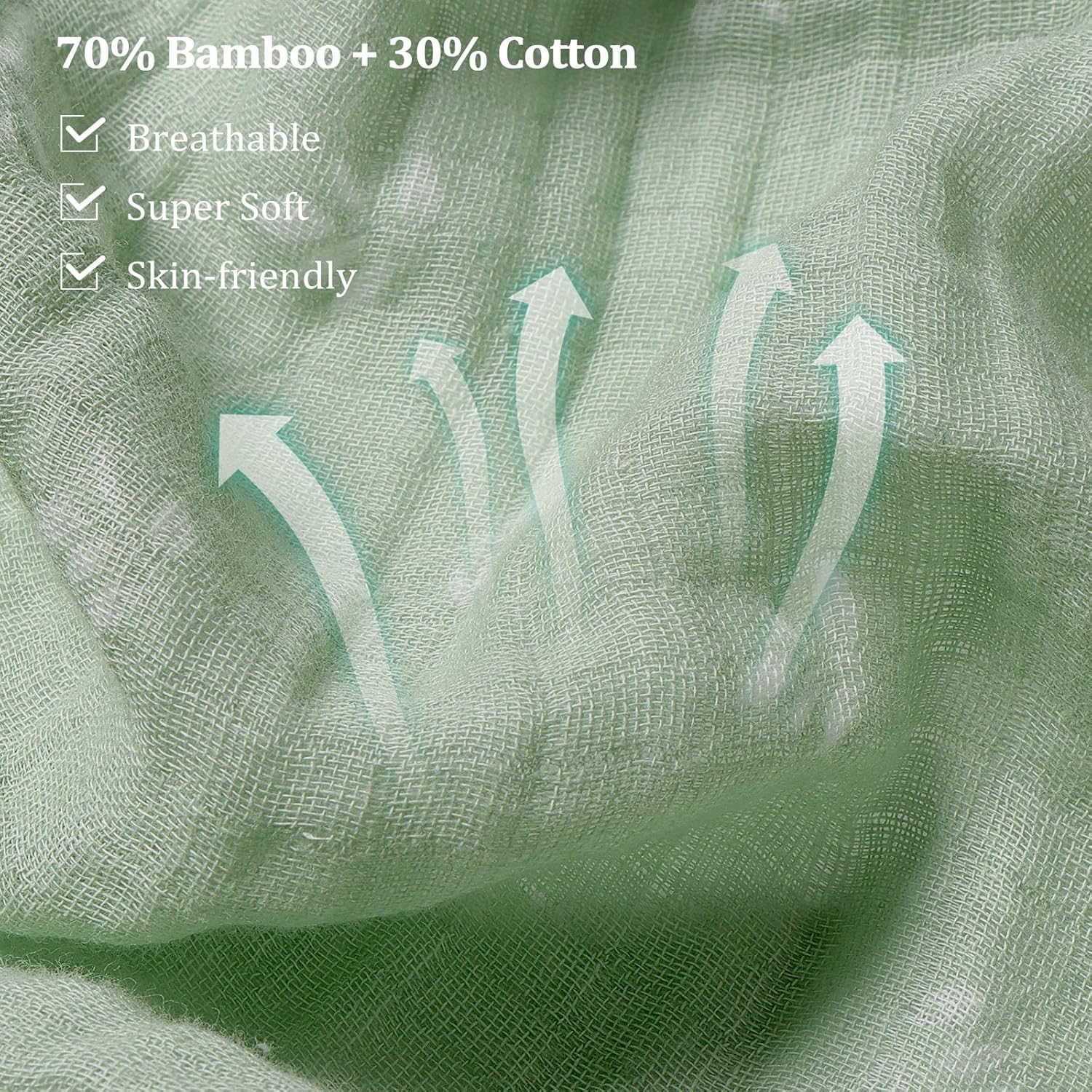 Viviland Muslin Swaddle Blanket 4 Pack 47x47In