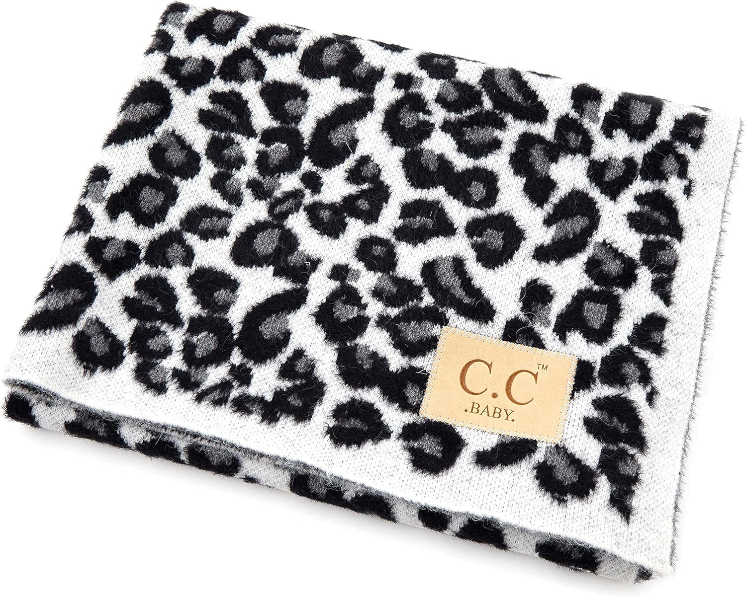 Funky Junque Leopard Print Baby Blanket Ivory 30x35in