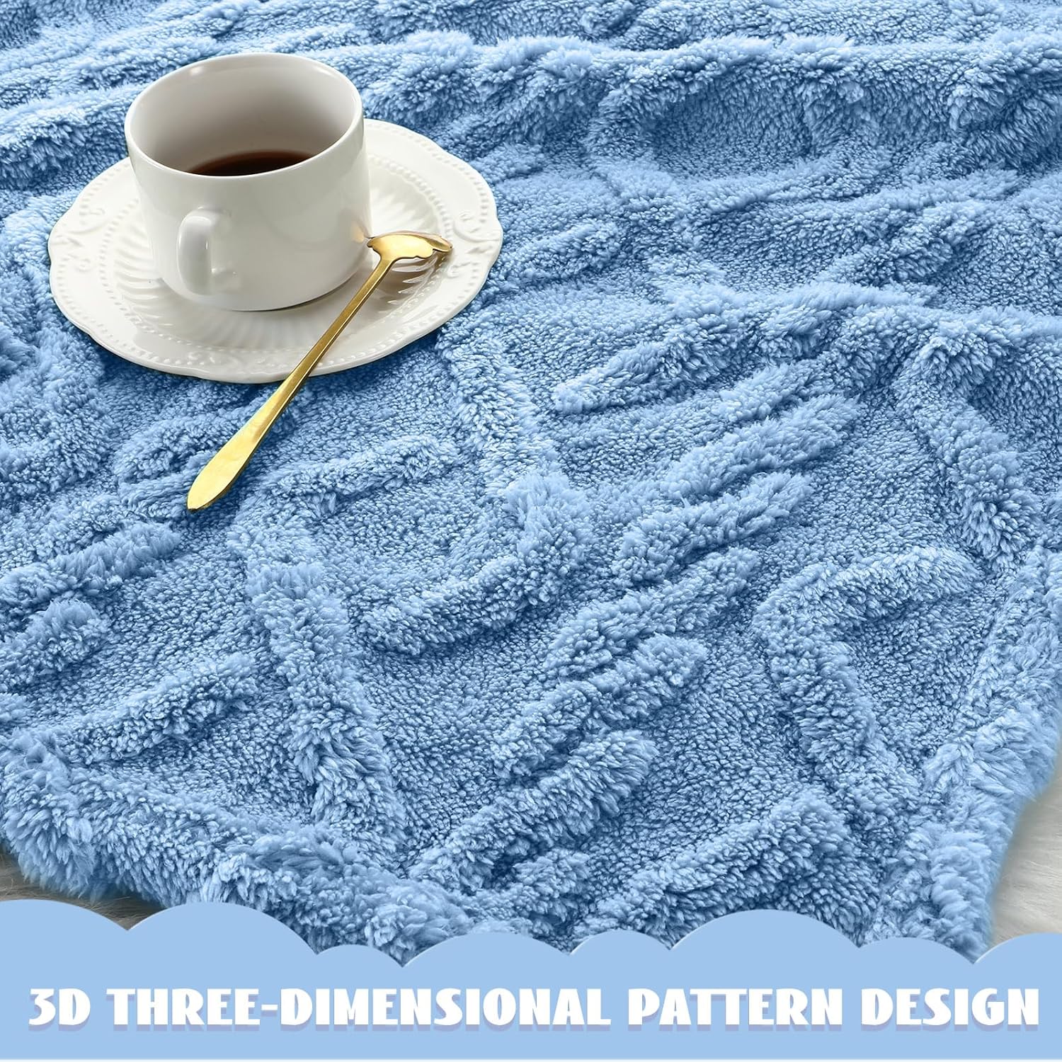 VitalCozy 4 Pcs 30x40 Baby Blanket Set with 3D Fluffy Texture