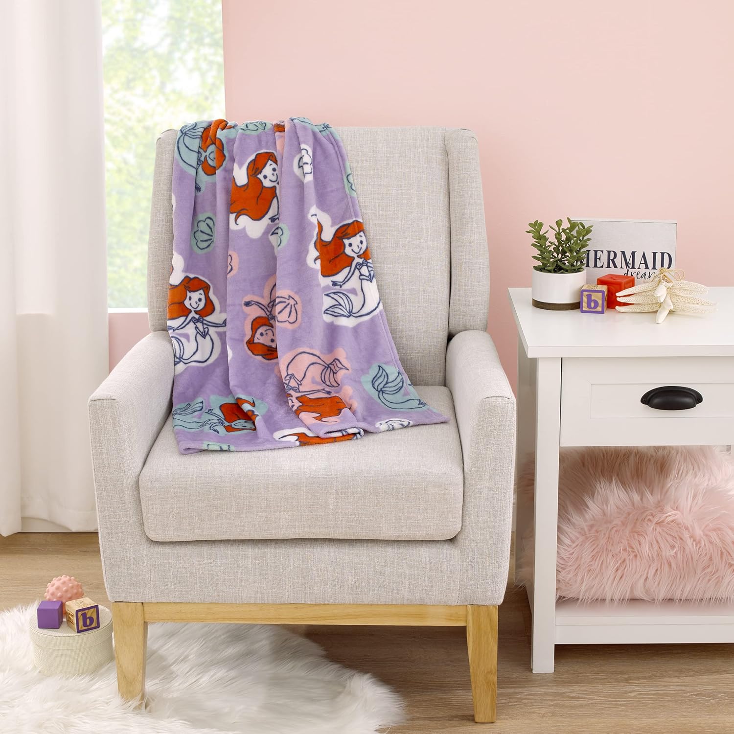 NoJo Disney Little Mermaid Plush Baby Blanket