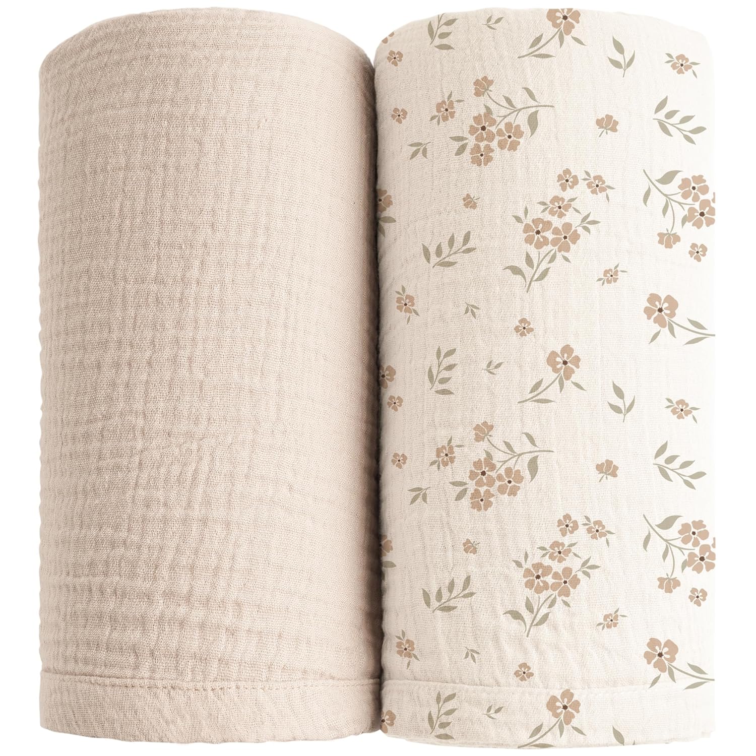 Konssy Muslin Swaddle Blanket 2 Pack for Newborn