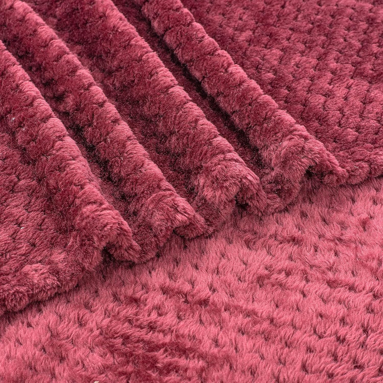 WONDER MIRACLE Fuzzy Blanket for Baby - Soft Coral Red