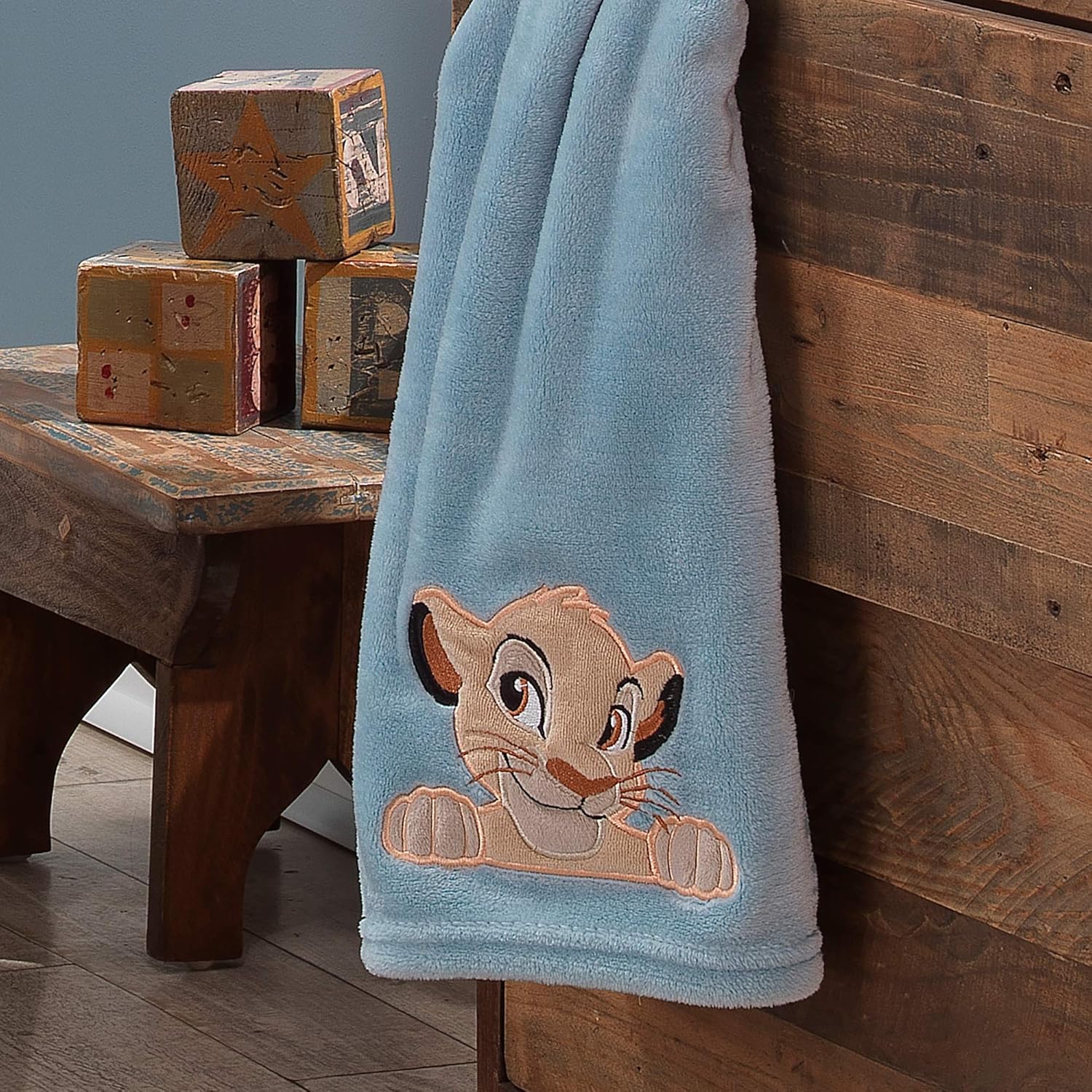 Lambs Ivy Lion King Adventure Baby Blanket Blue 30x40 Inch